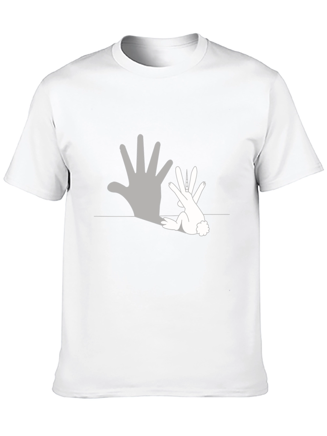 Rabbit Shadow T-Shirt - Black Cotton Tee