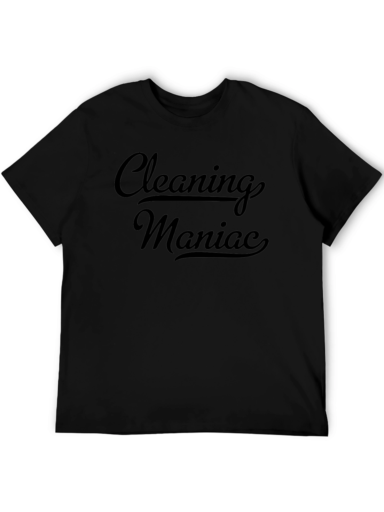 Cleaning Maniac Black Graphic T-Shirt