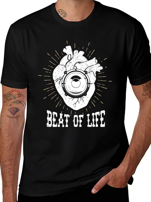 Beat of Life Graphic Tee - Music Lover Shirt