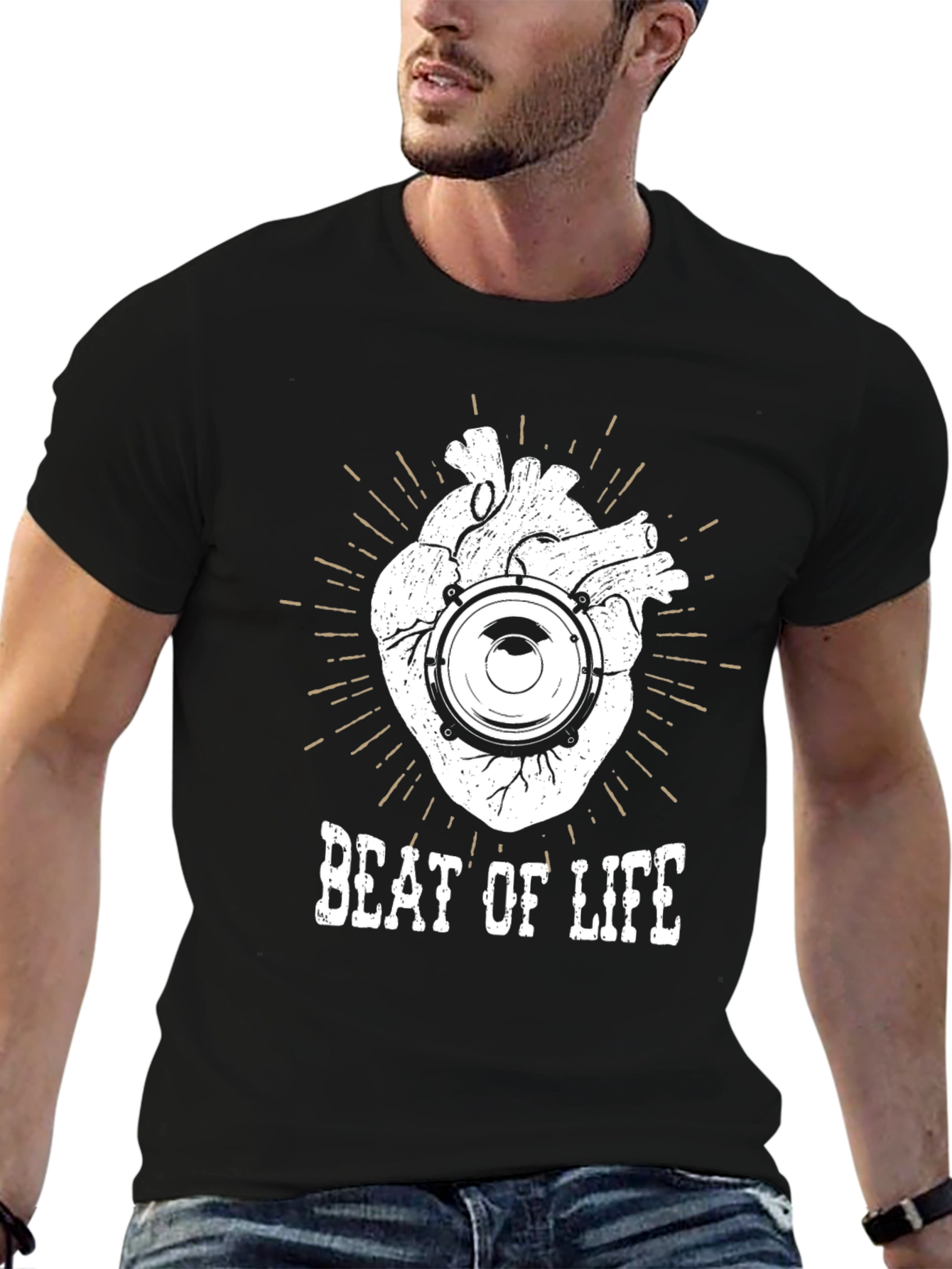 Beat of Life Graphic Tee - Music Lover Shirt