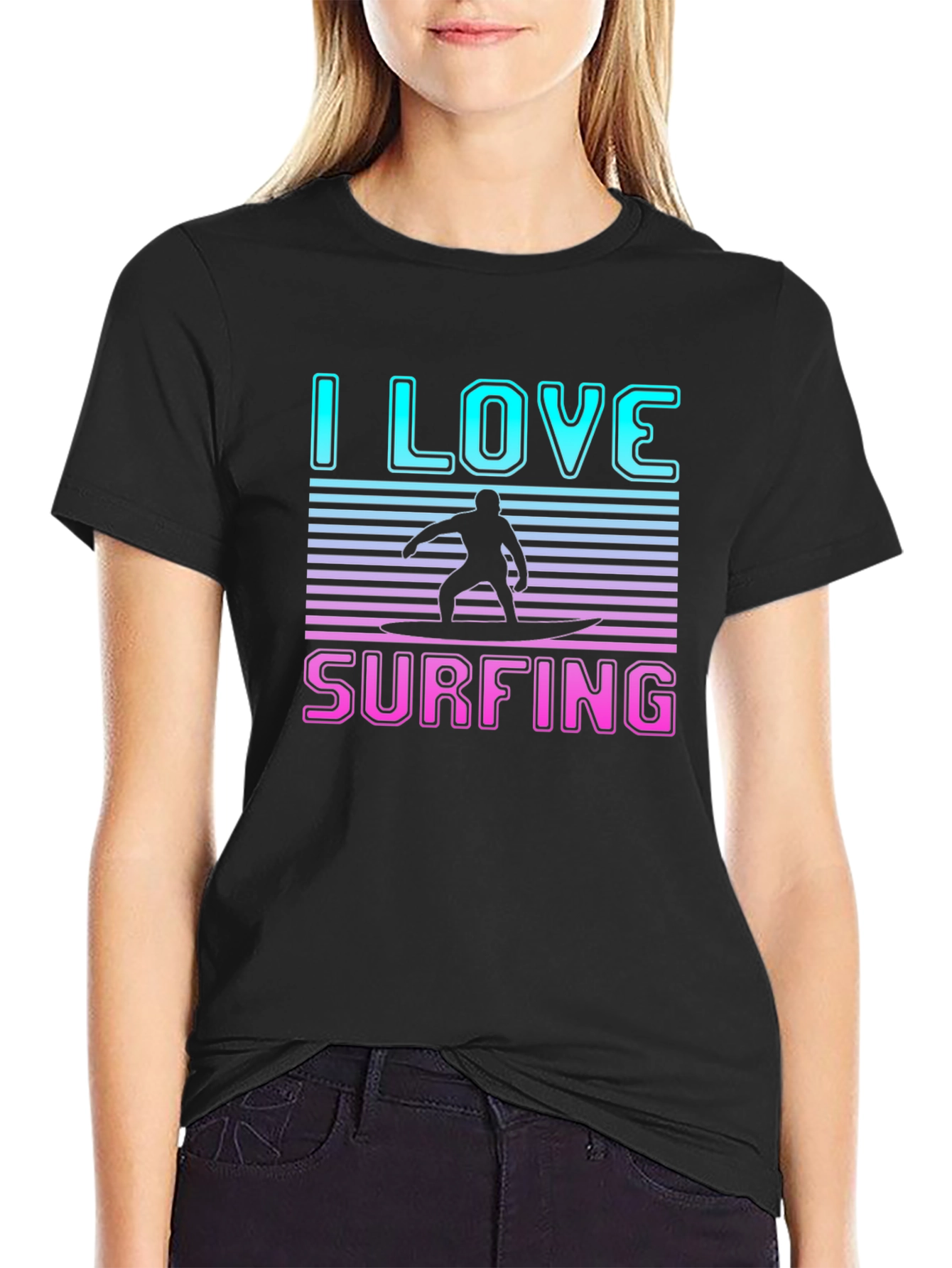 I Love Surfing Graphic T-Shirt