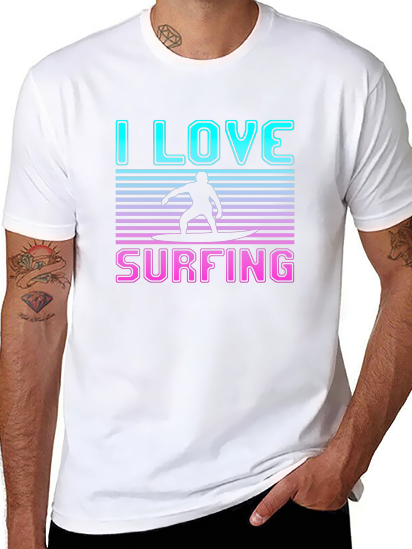 I Love Surfing Graphic T-Shirt
