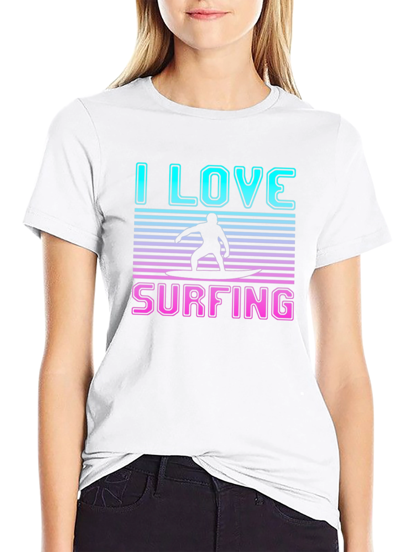 I Love Surfing Graphic T-Shirt