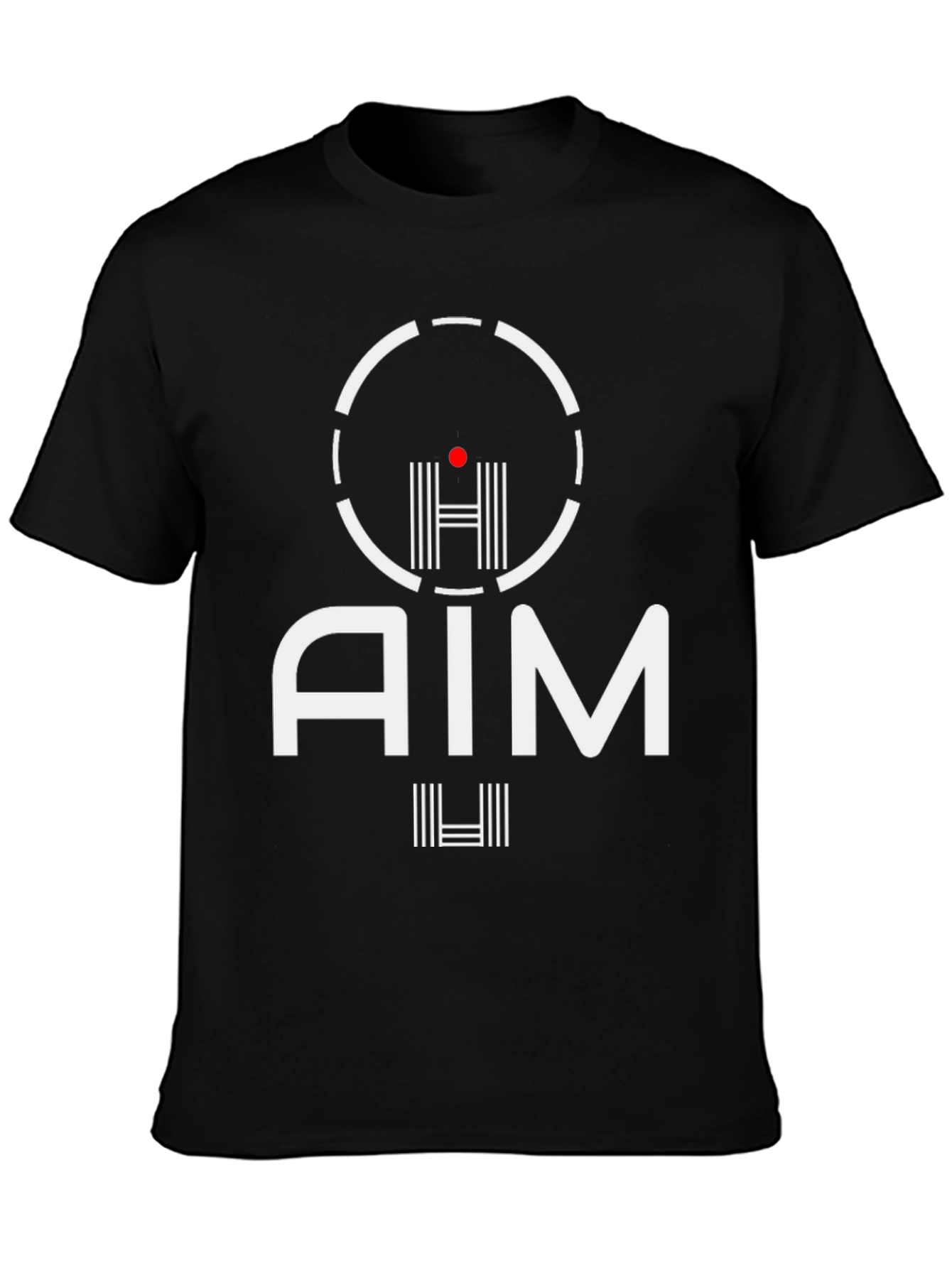 AIM Graphic Tee - Black Crew Neck T-Shirt