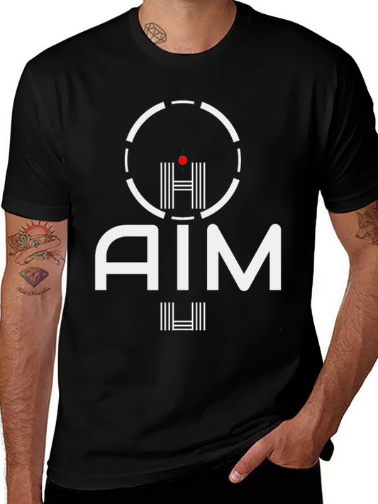AIM Graphic Tee - Black Crew Neck T-Shirt