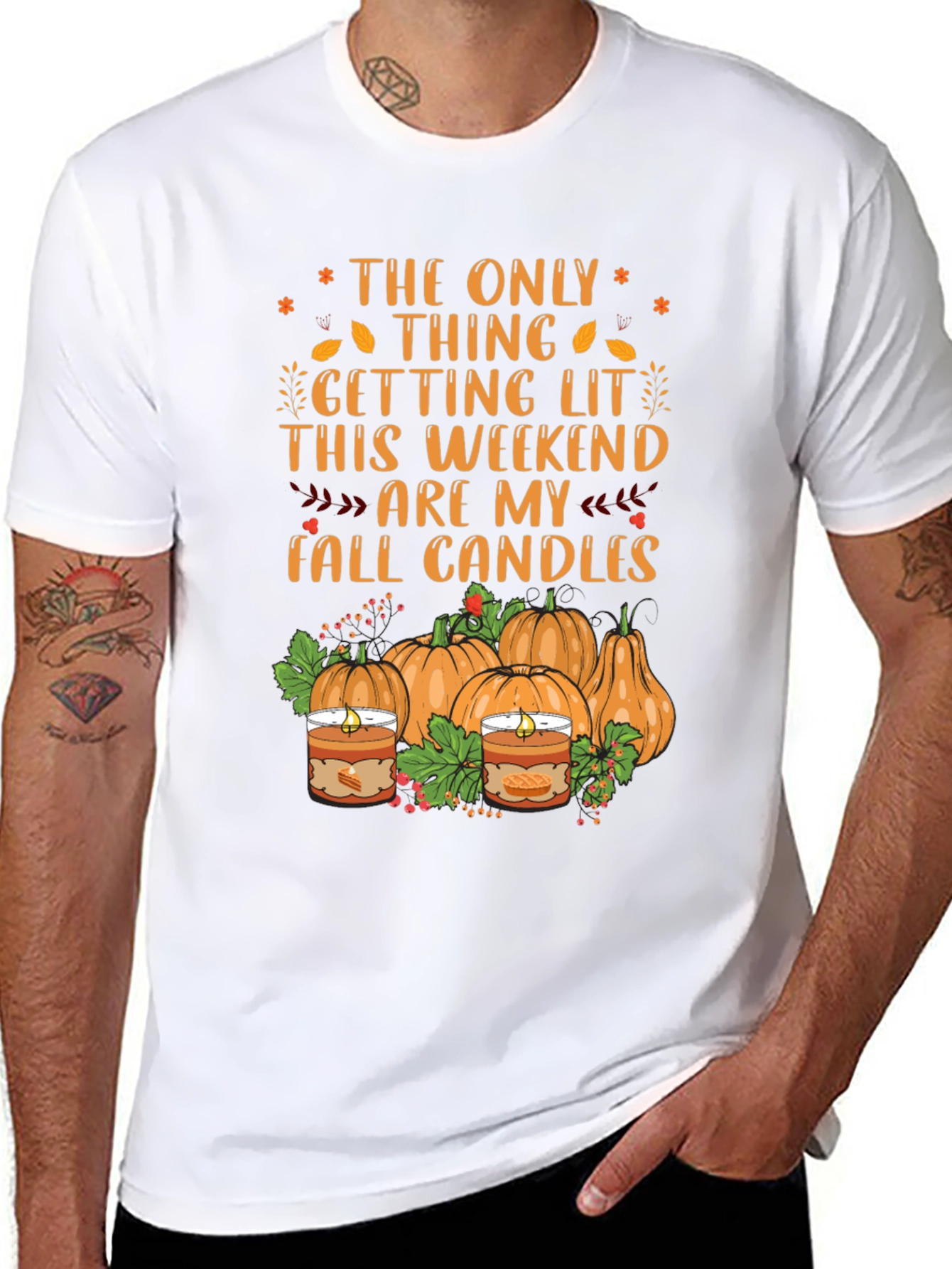 Fall Candles Graphic T-Shirt