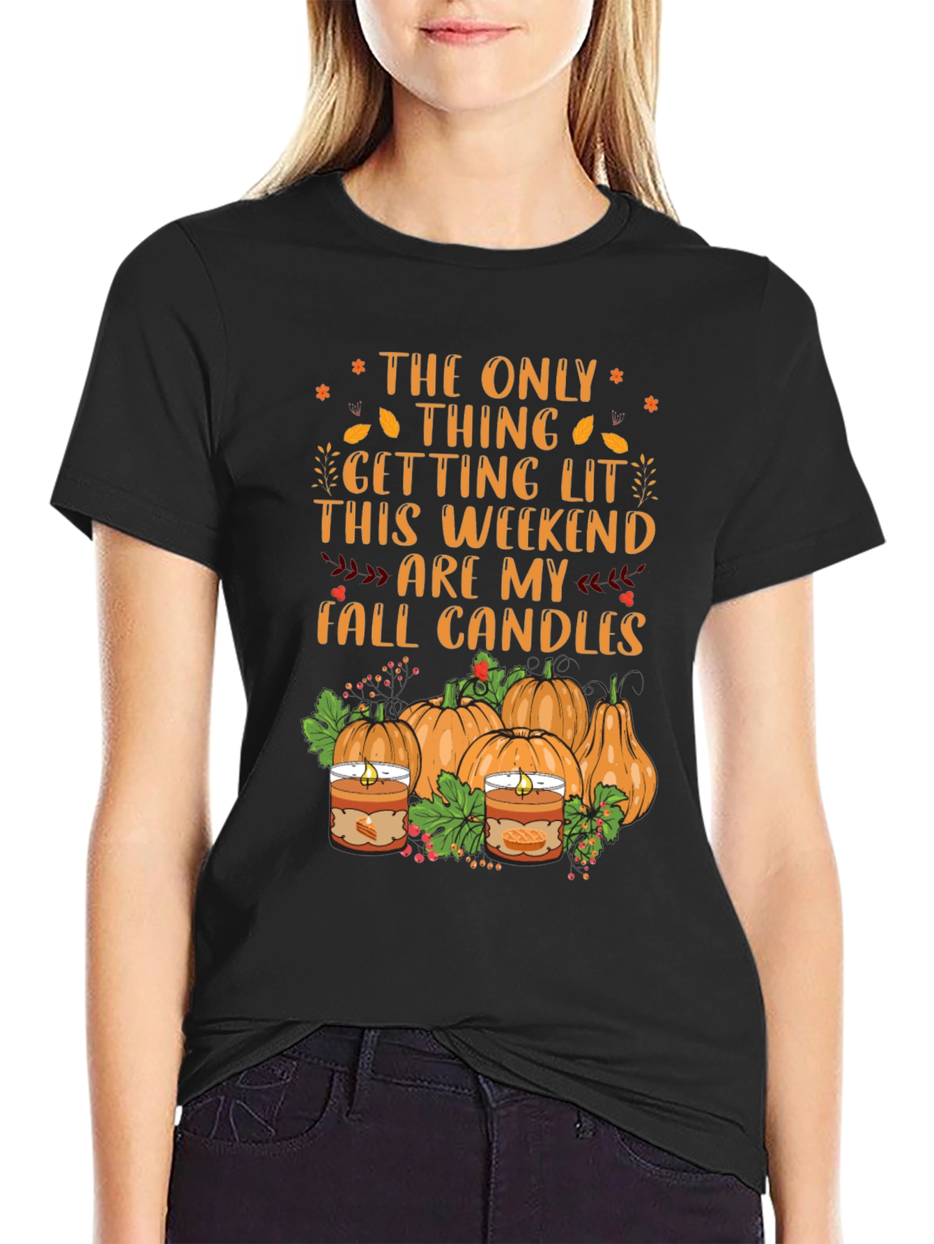 Fall Candles Graphic T-Shirt