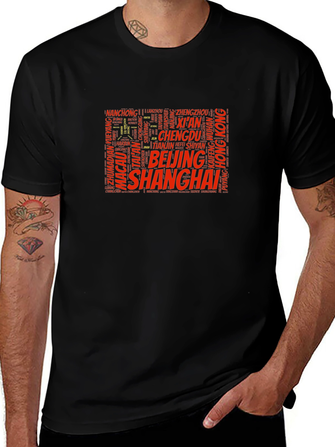China Cities Word Art T-Shirt