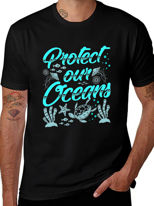 Protect Our Oceans Graphic Tee - Black