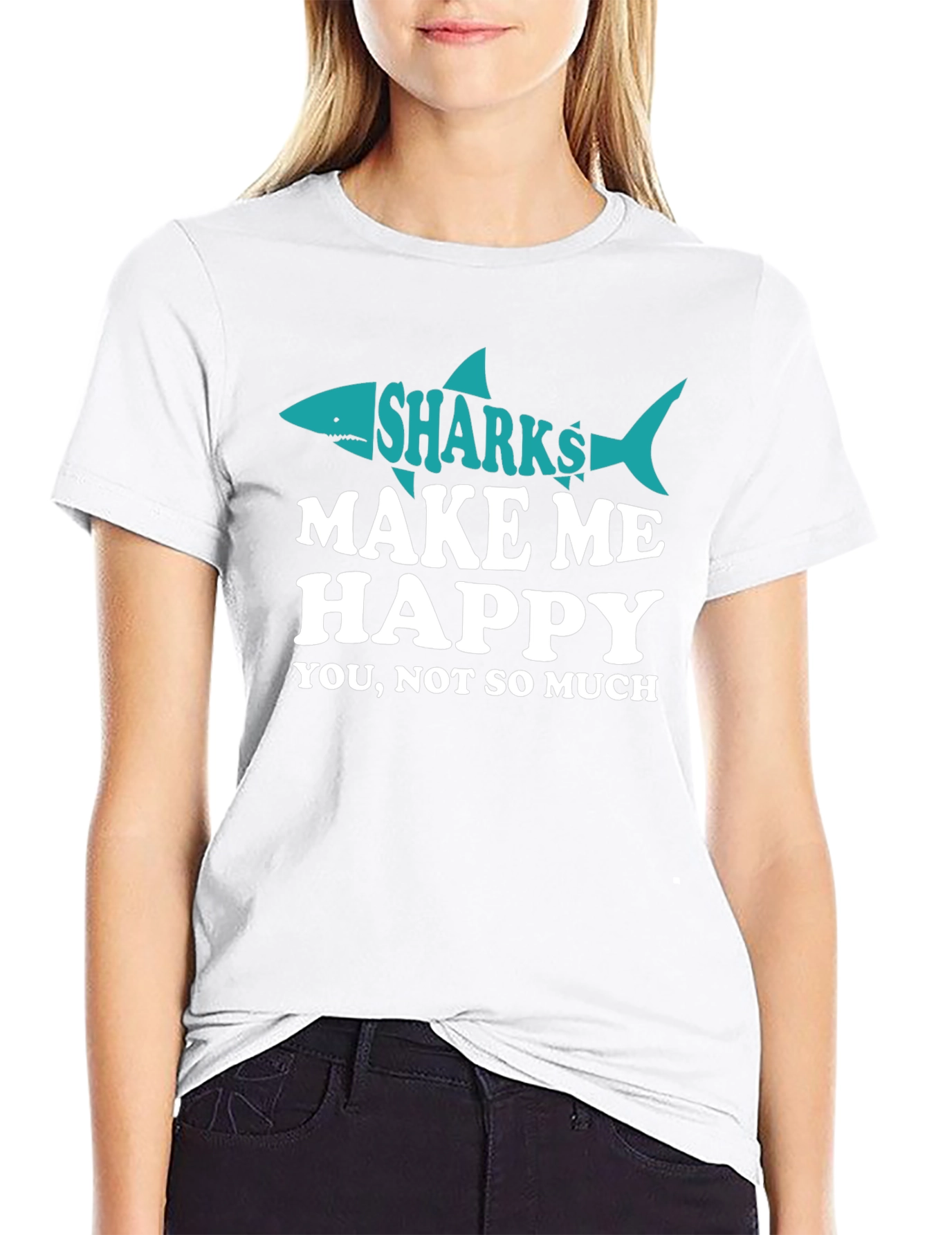Sharks Make Me Happy Tee