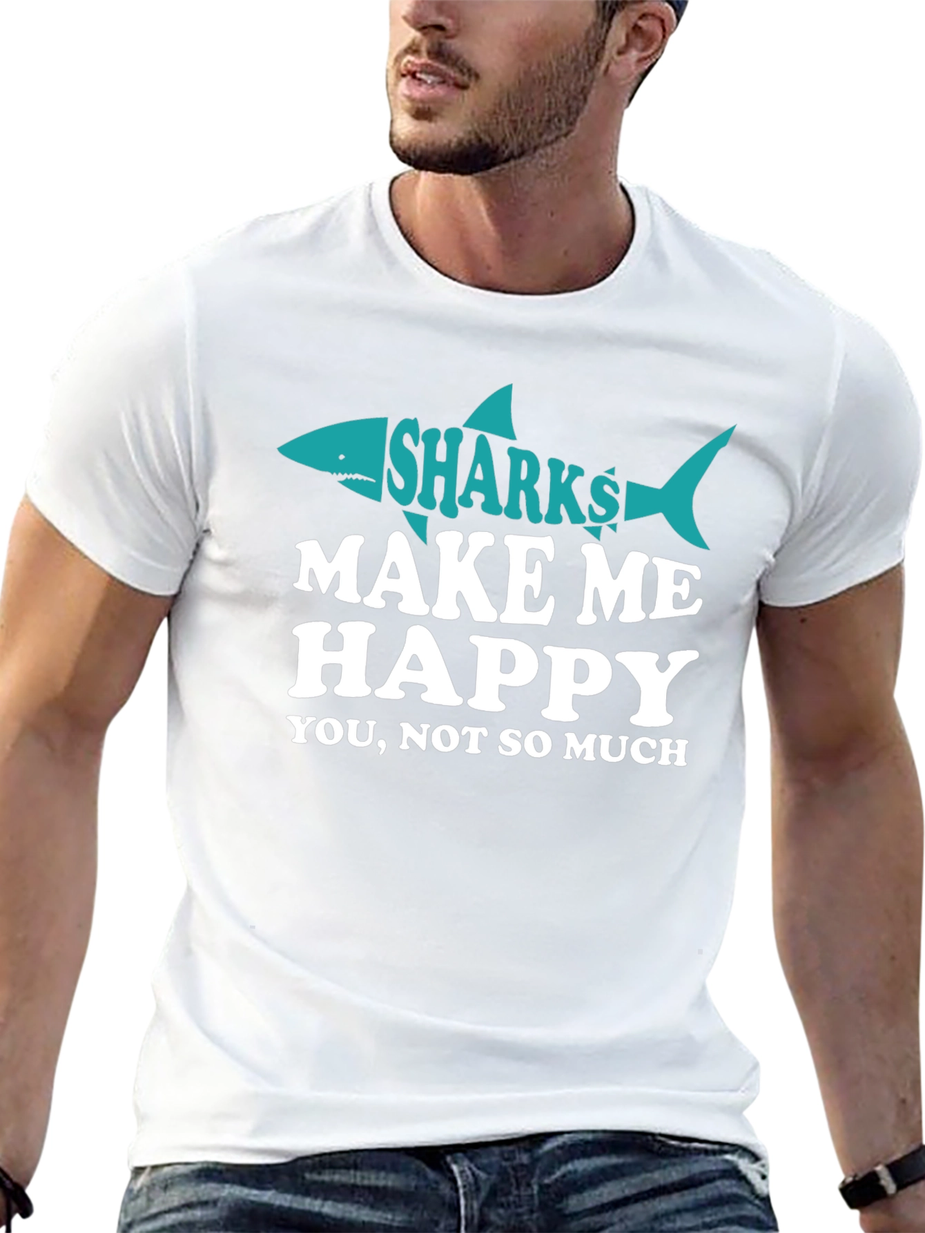 Sharks Make Me Happy Tee