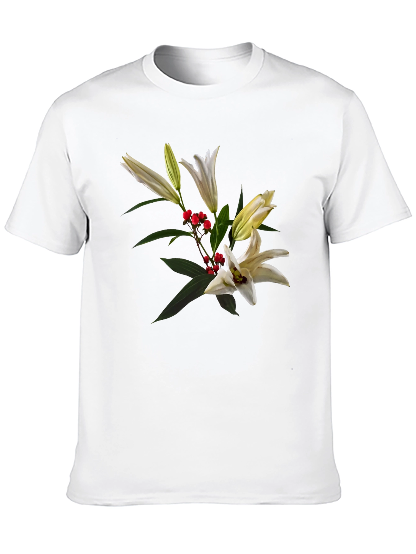 Floral Lily Graphic Black T-Shirt