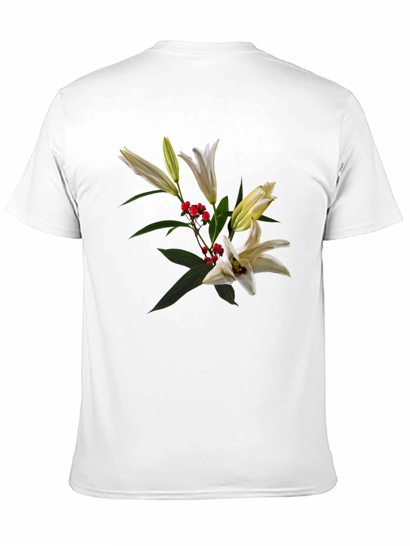 Floral Lily Graphic Black T-Shirt
