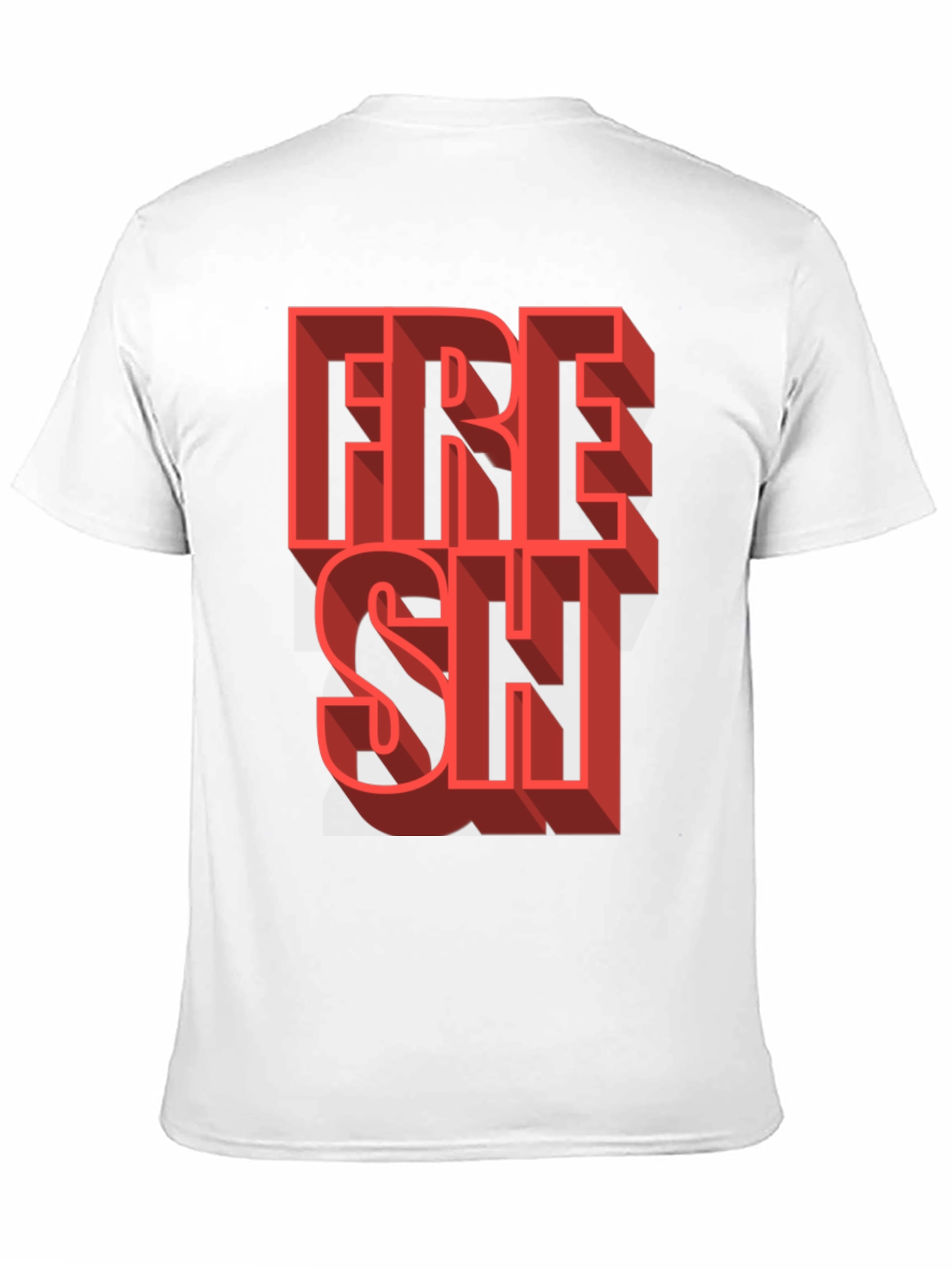 Fresh Graphic Tee - Trendy 3D Lettering Black T-Shirt