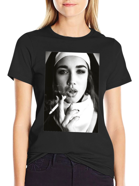 Nun Smoking Black T-Shirt