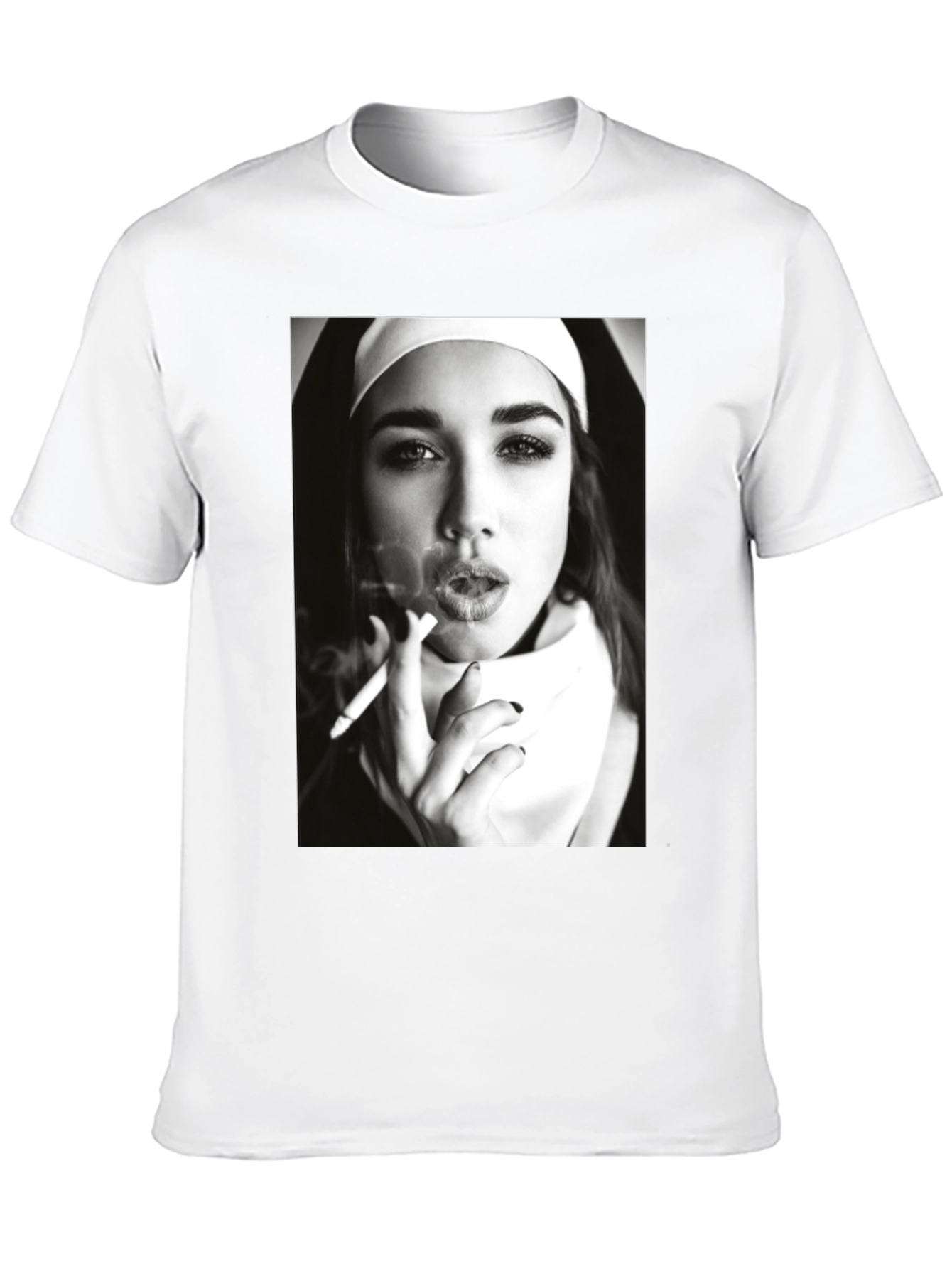 Nun Smoking Black T-Shirt