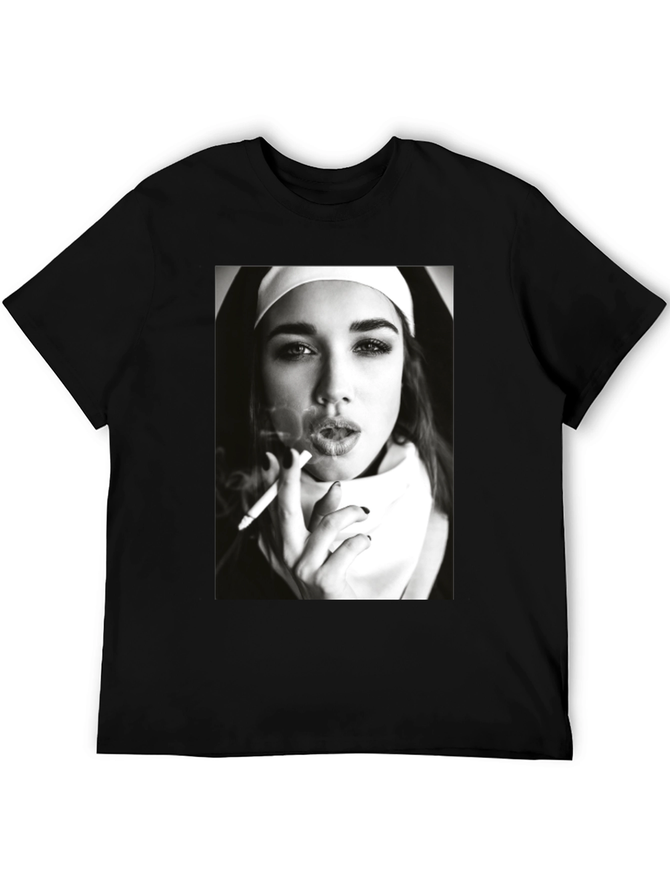 Nun Smoking Black T-Shirt