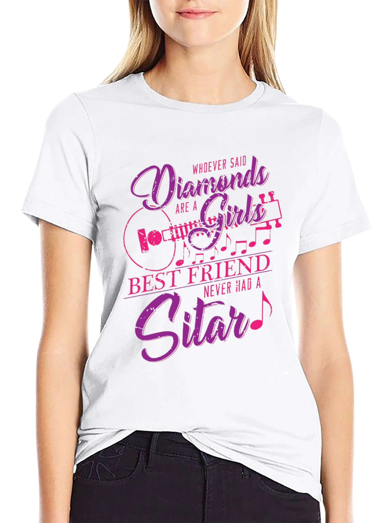 Diamonds & Sitars Graphic Tee - Music Lover T-Shirt