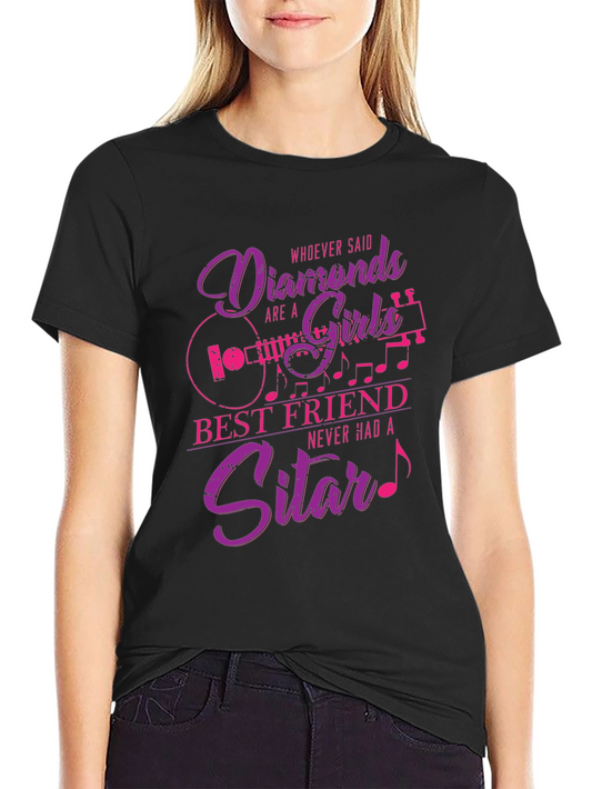 Diamonds & Sitars Graphic Tee - Music Lover T-Shirt