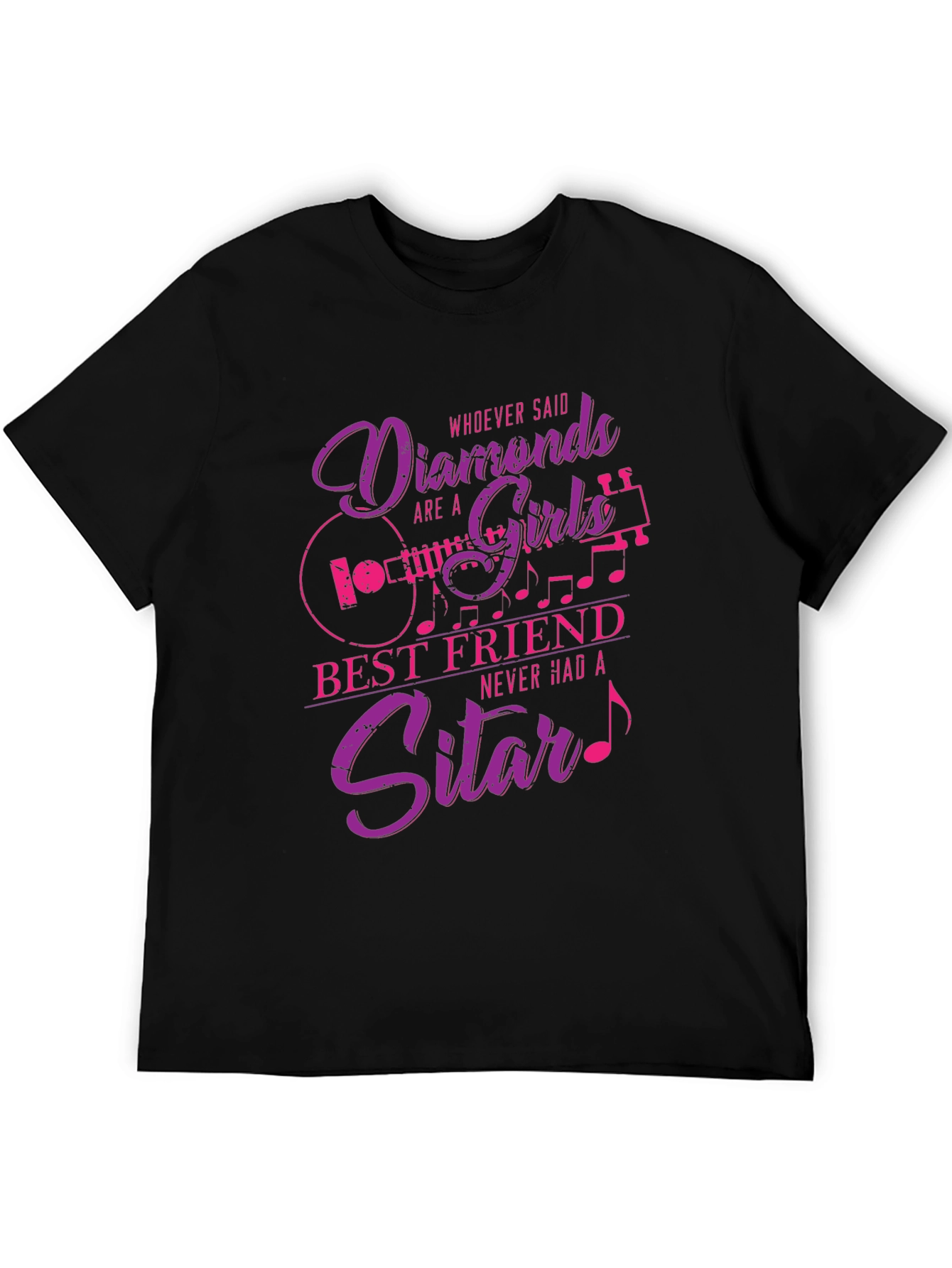 Diamonds & Sitars Graphic Tee - Music Lover T-Shirt