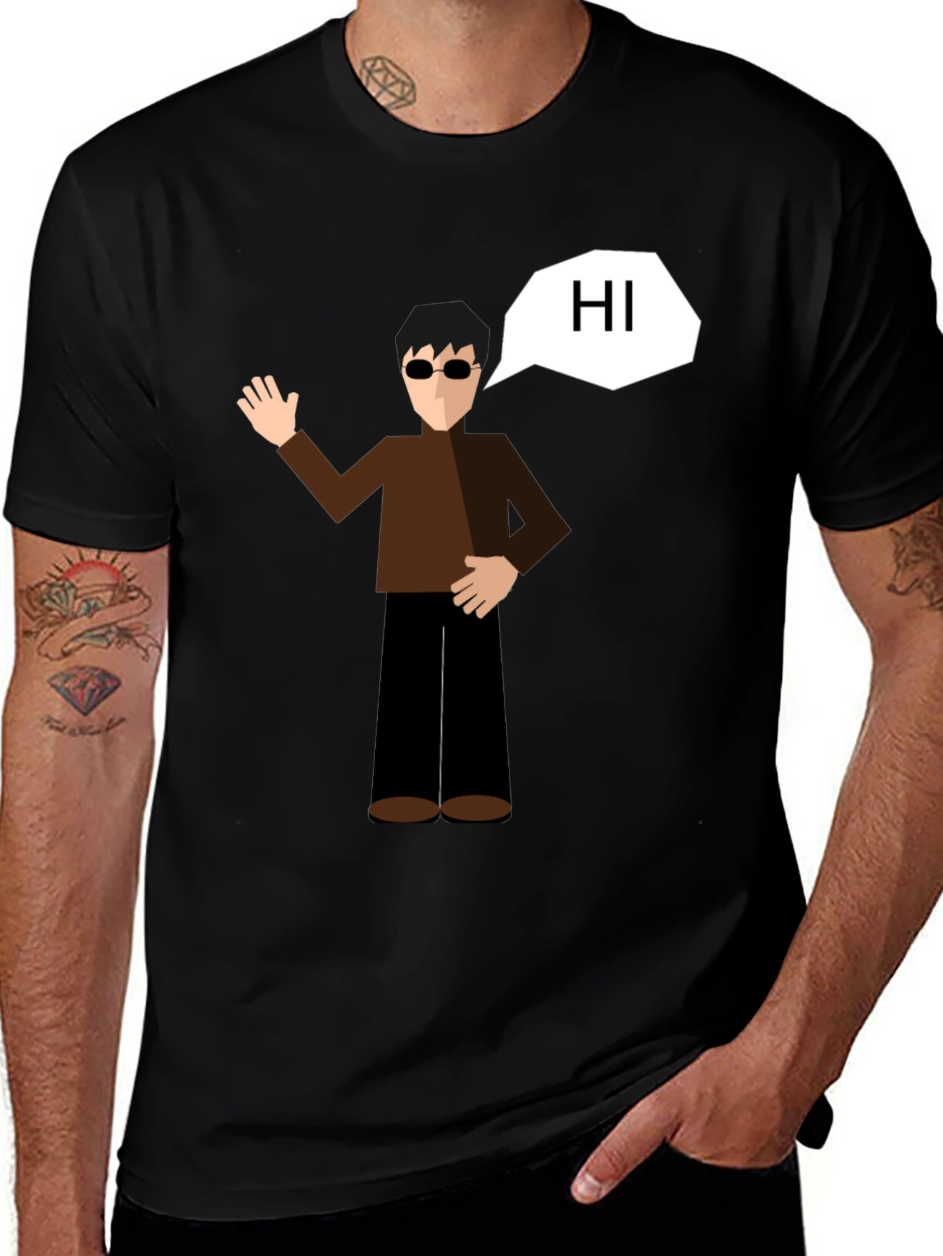Cartoon Graphic Black T-Shirt