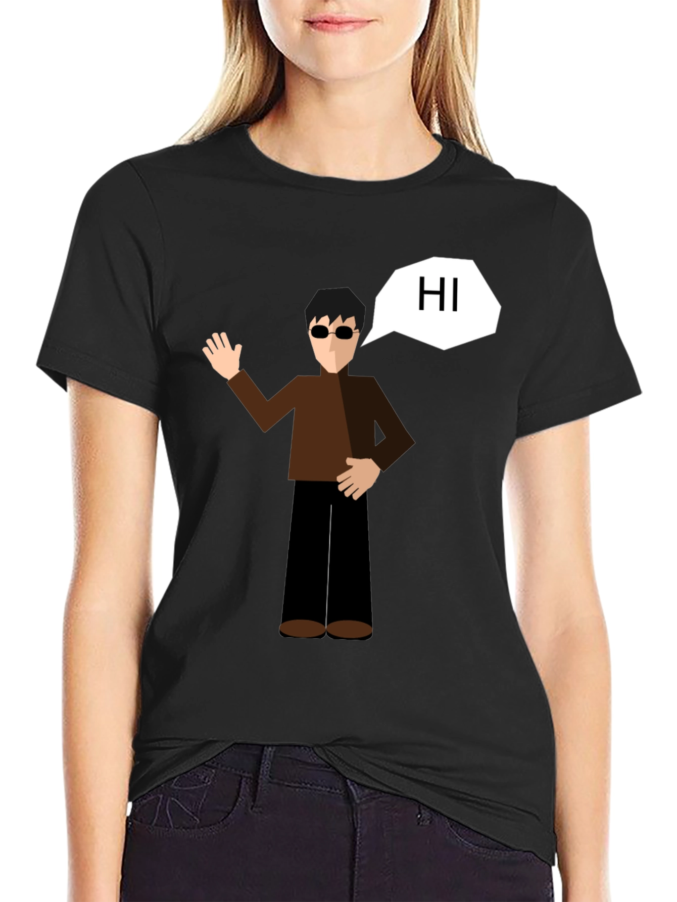 Cartoon Graphic Black T-Shirt