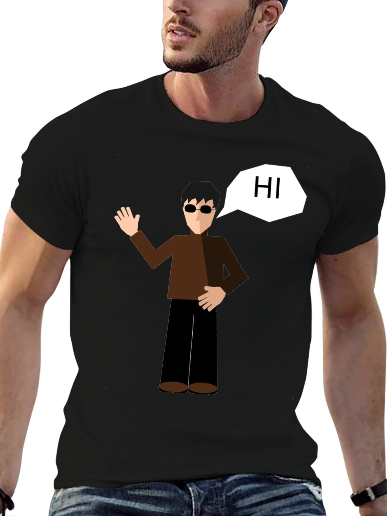 Cartoon Graphic Black T-Shirt