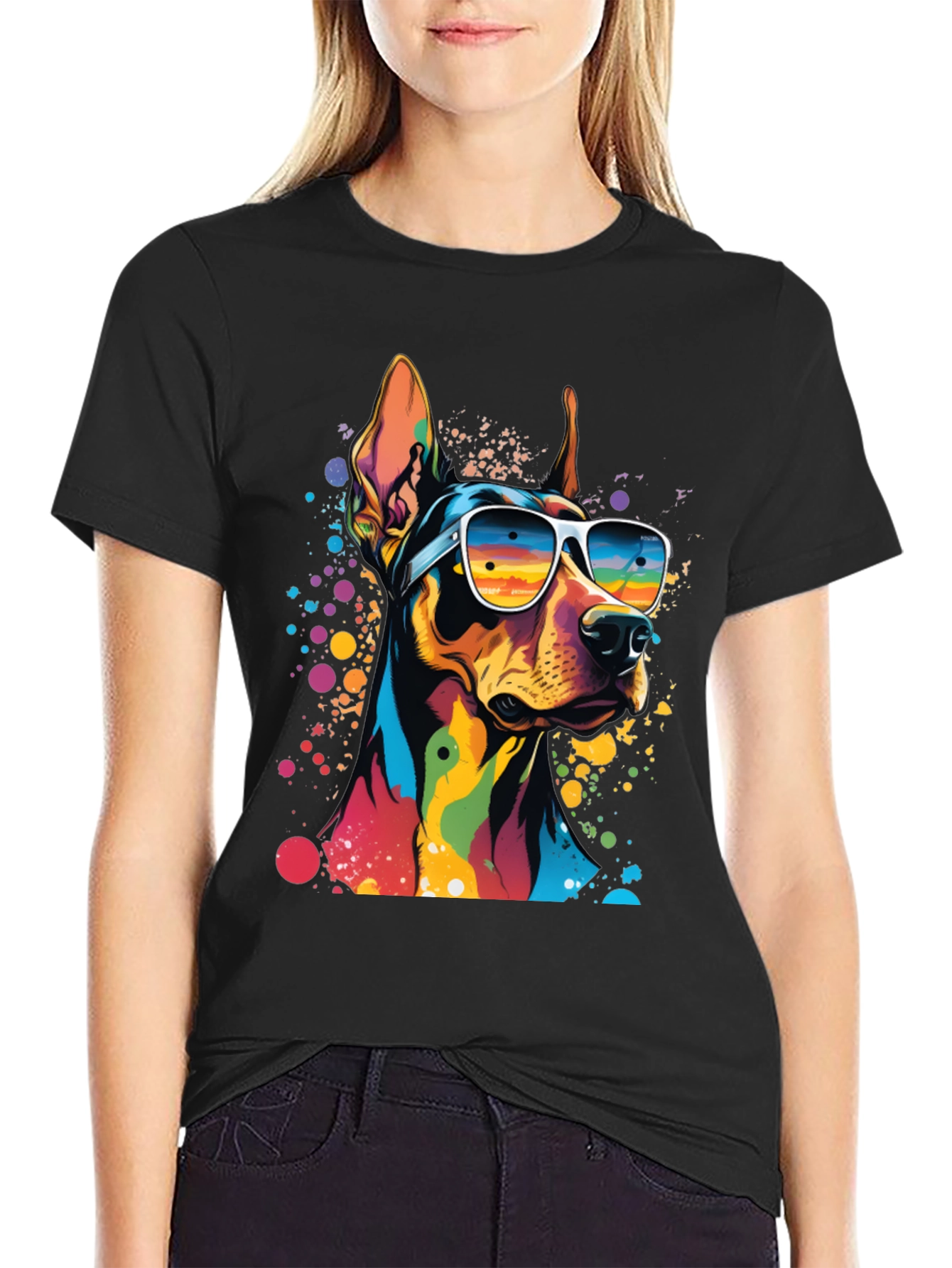Cool Doberman Dog Graphic T-Shirt