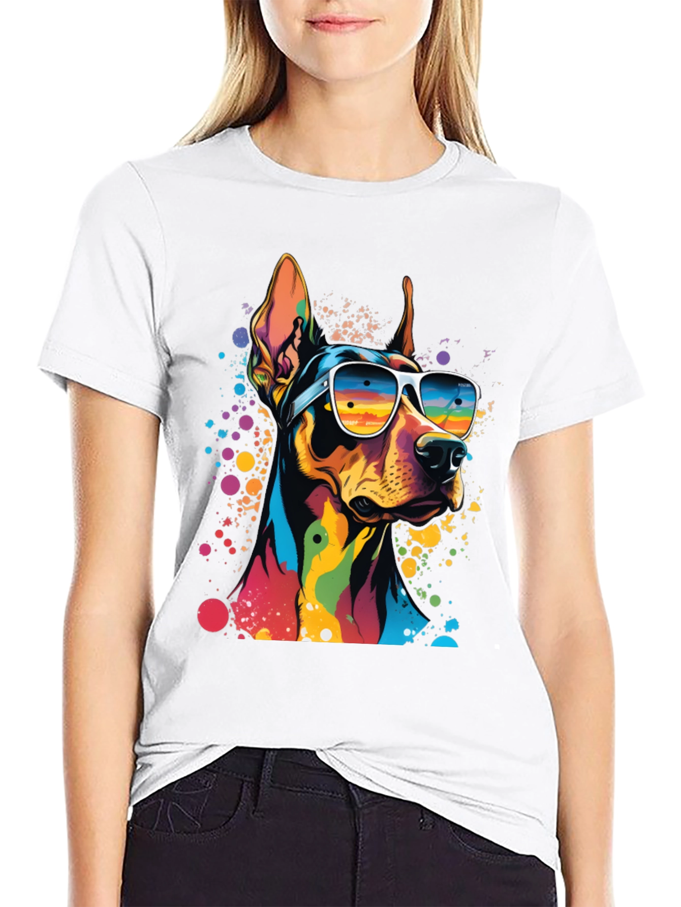 Cool Doberman Dog Graphic T-Shirt