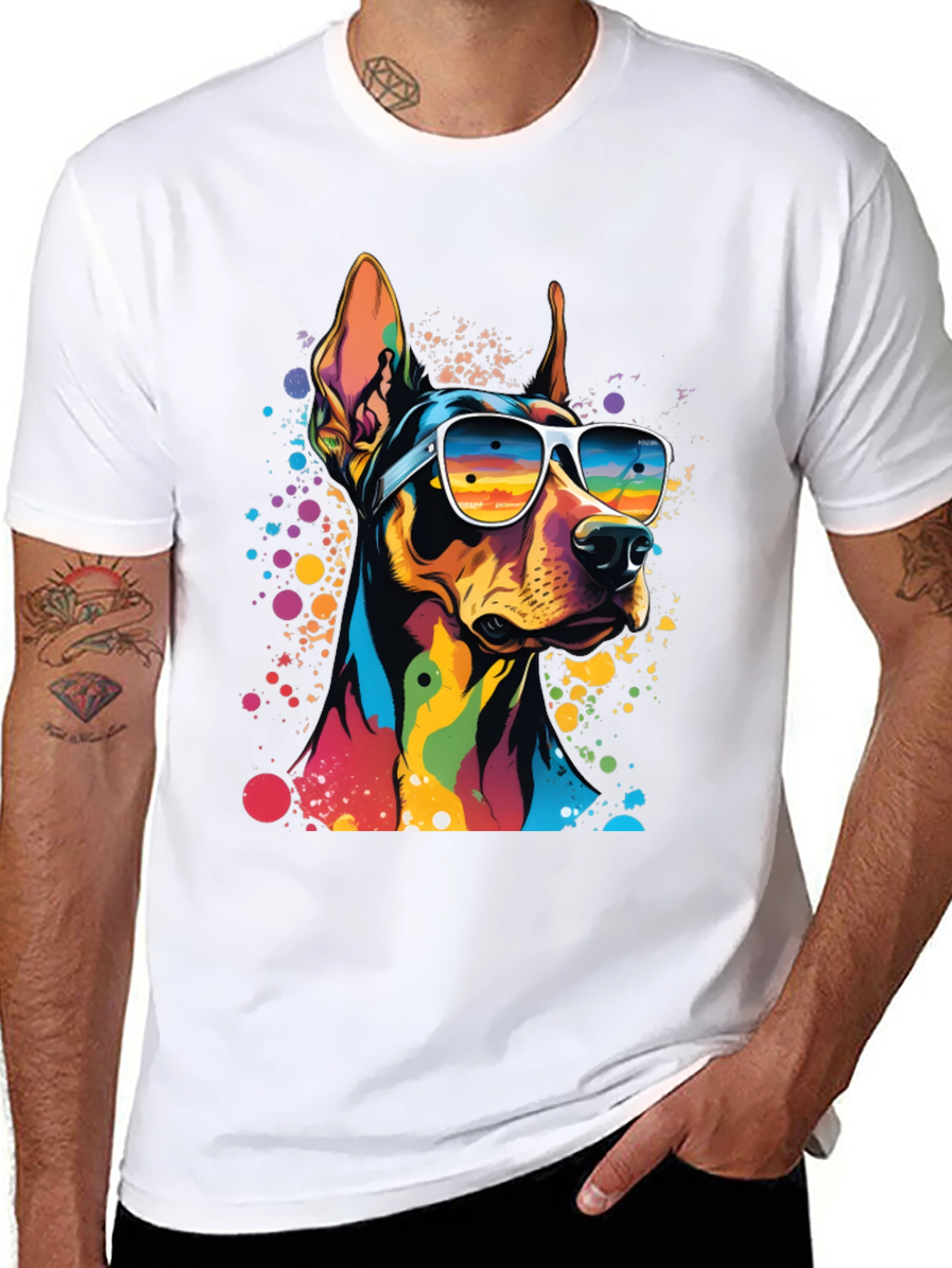 Cool Doberman Dog Graphic T-Shirt