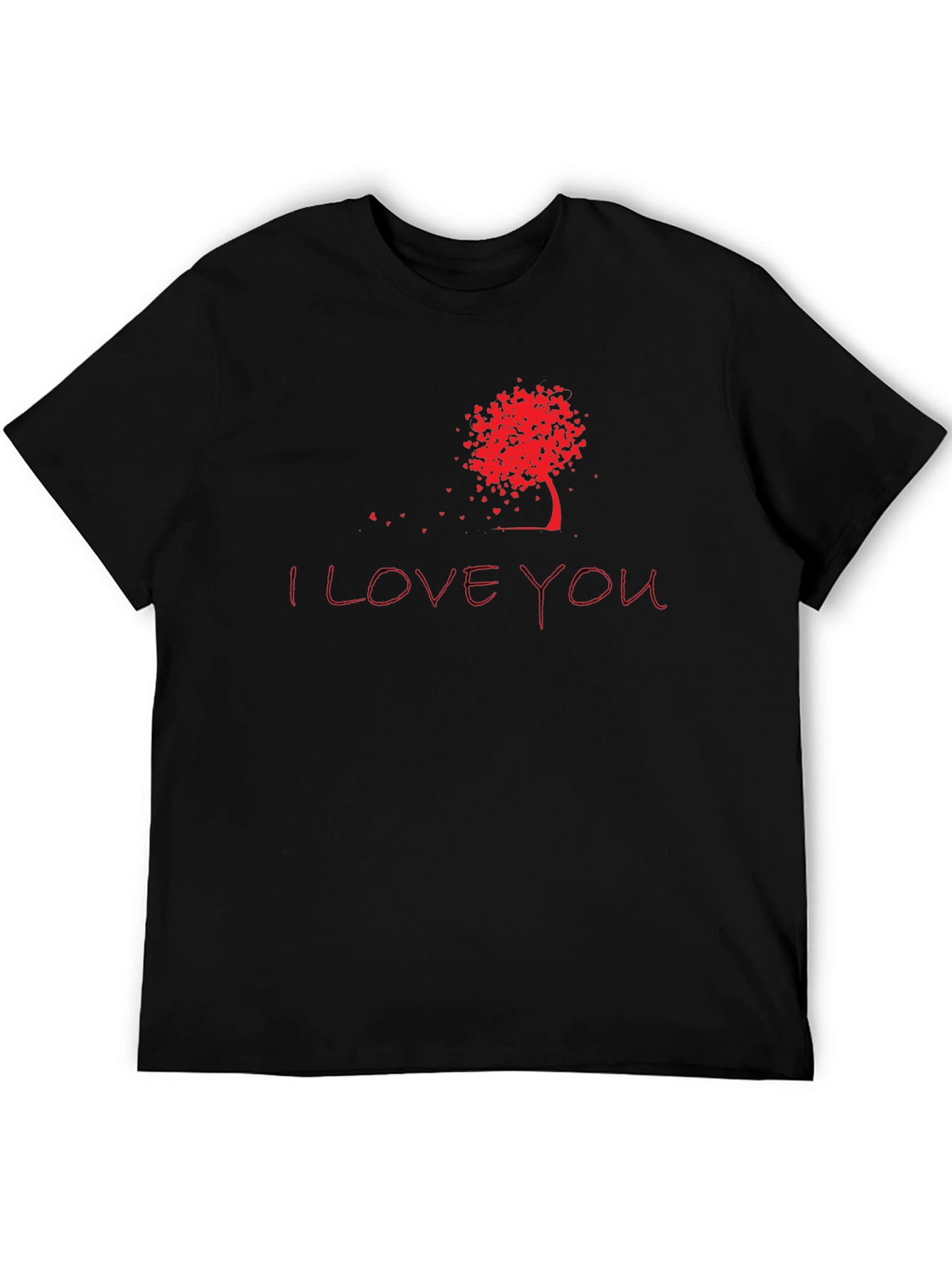 I Love You Tree Graphic Tee - Black