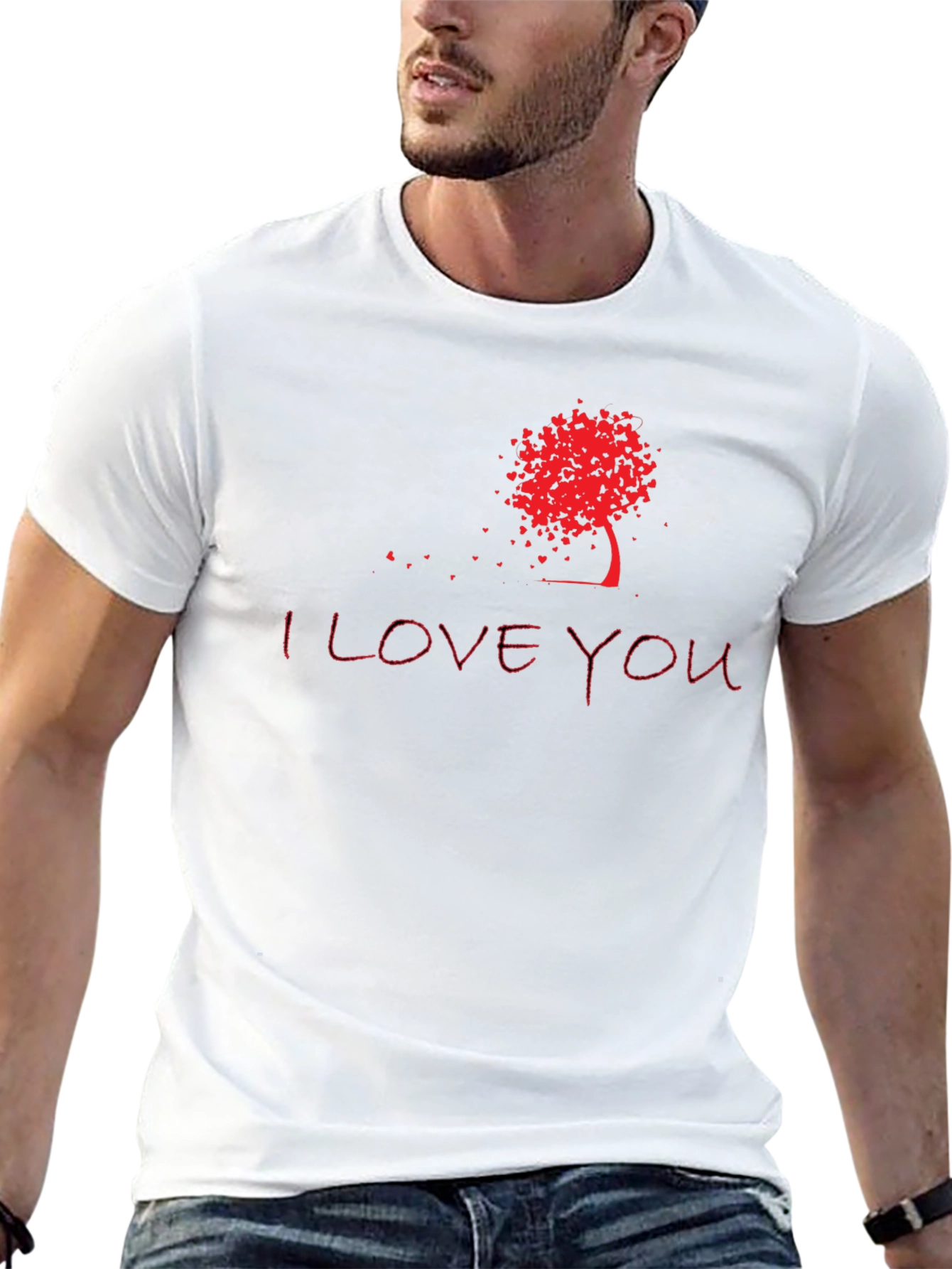 I Love You Tree Graphic Tee - Black