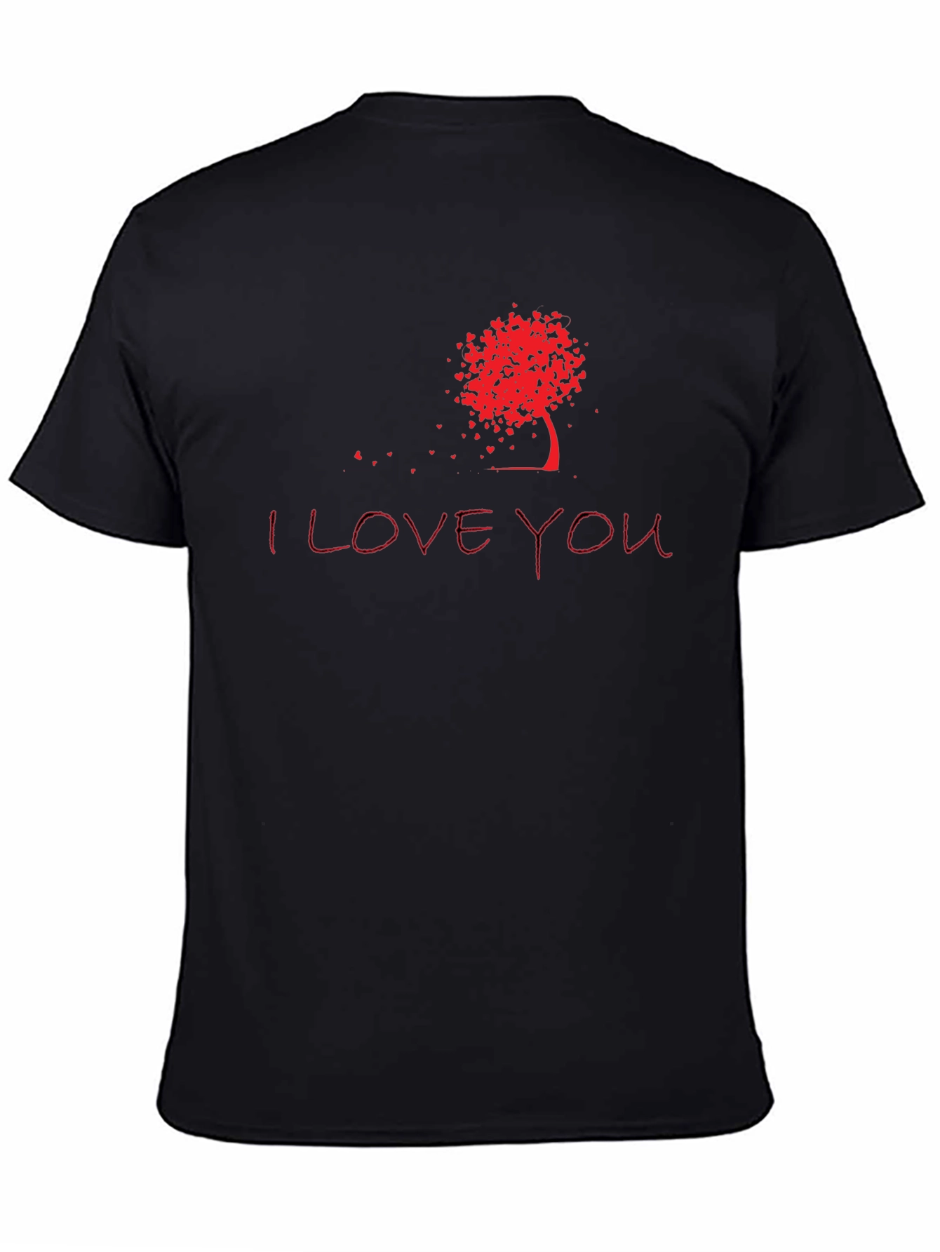 I Love You Tree Graphic Tee - Black
