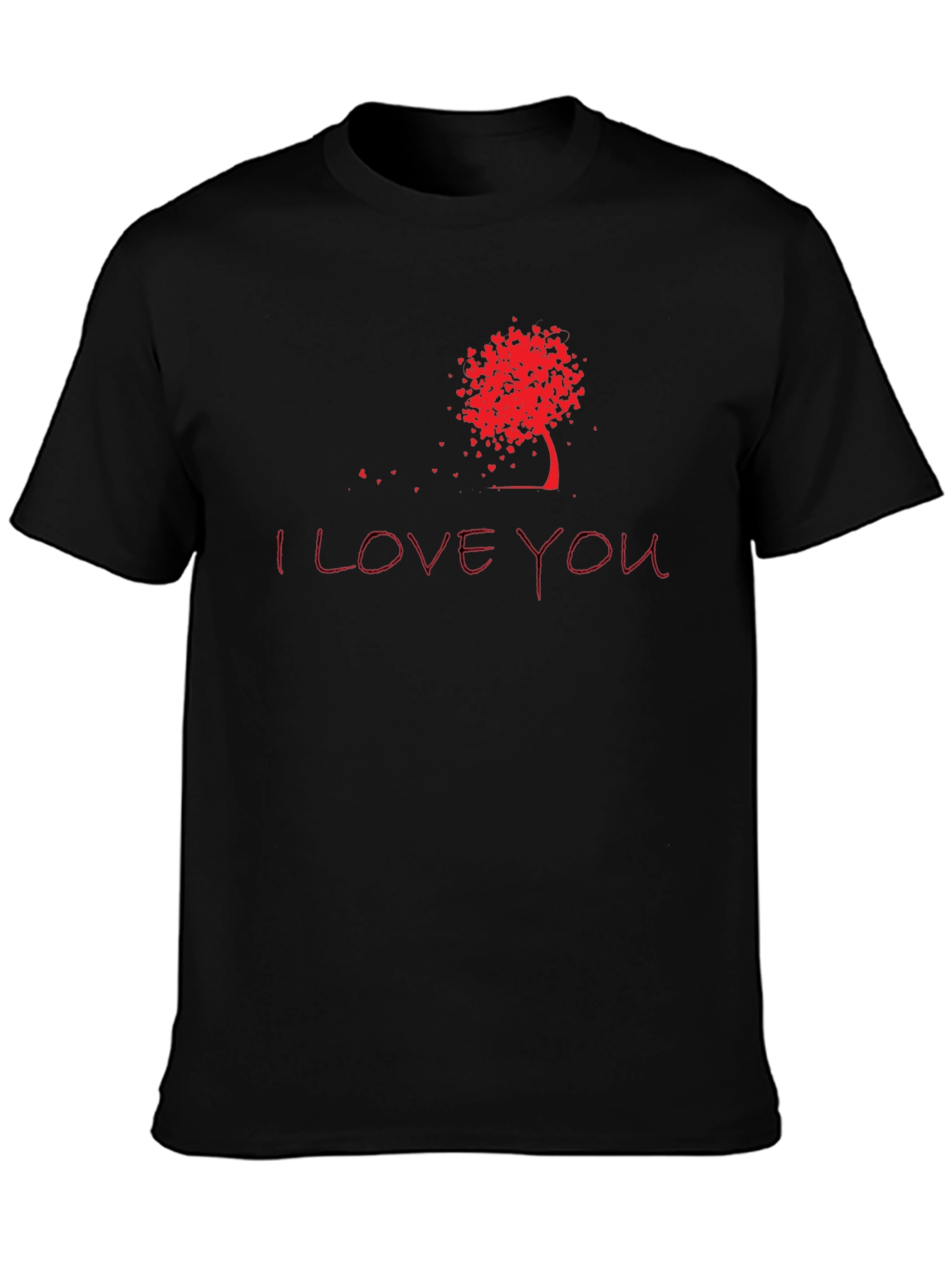 I Love You Tree Graphic Tee - Black