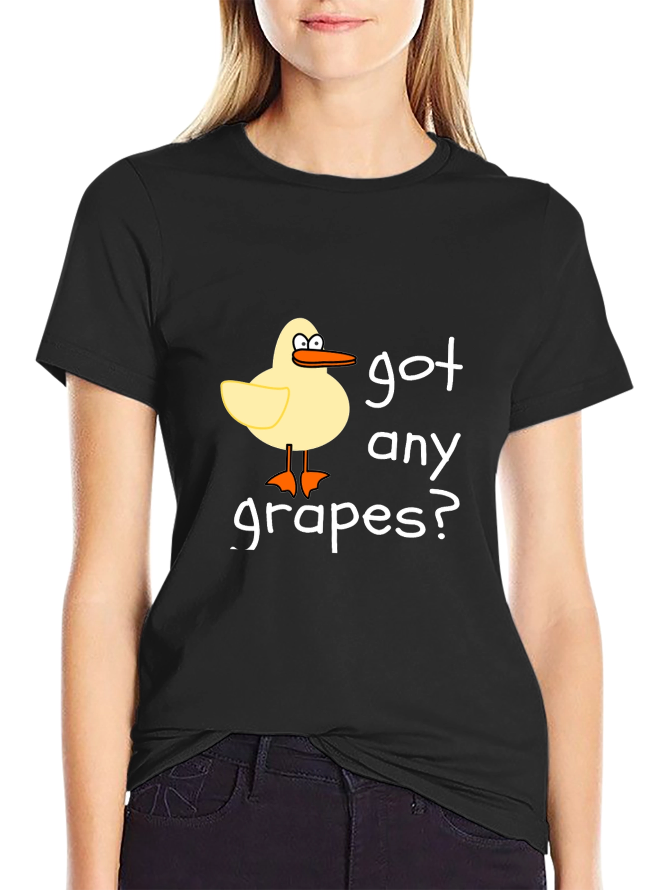 Got Any Grapes? Black Crew Neck T-Shirt