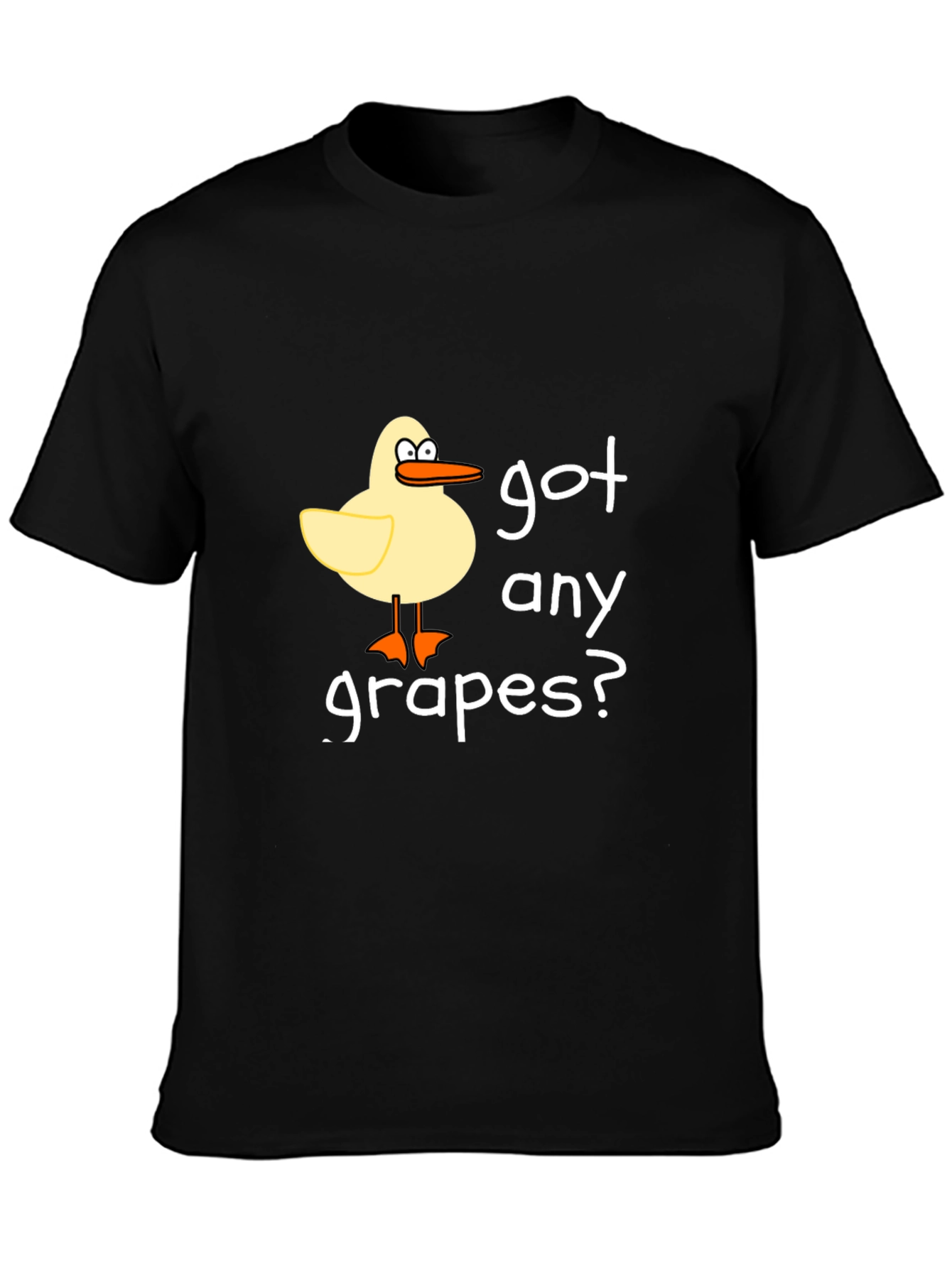 Got Any Grapes? Black Crew Neck T-Shirt