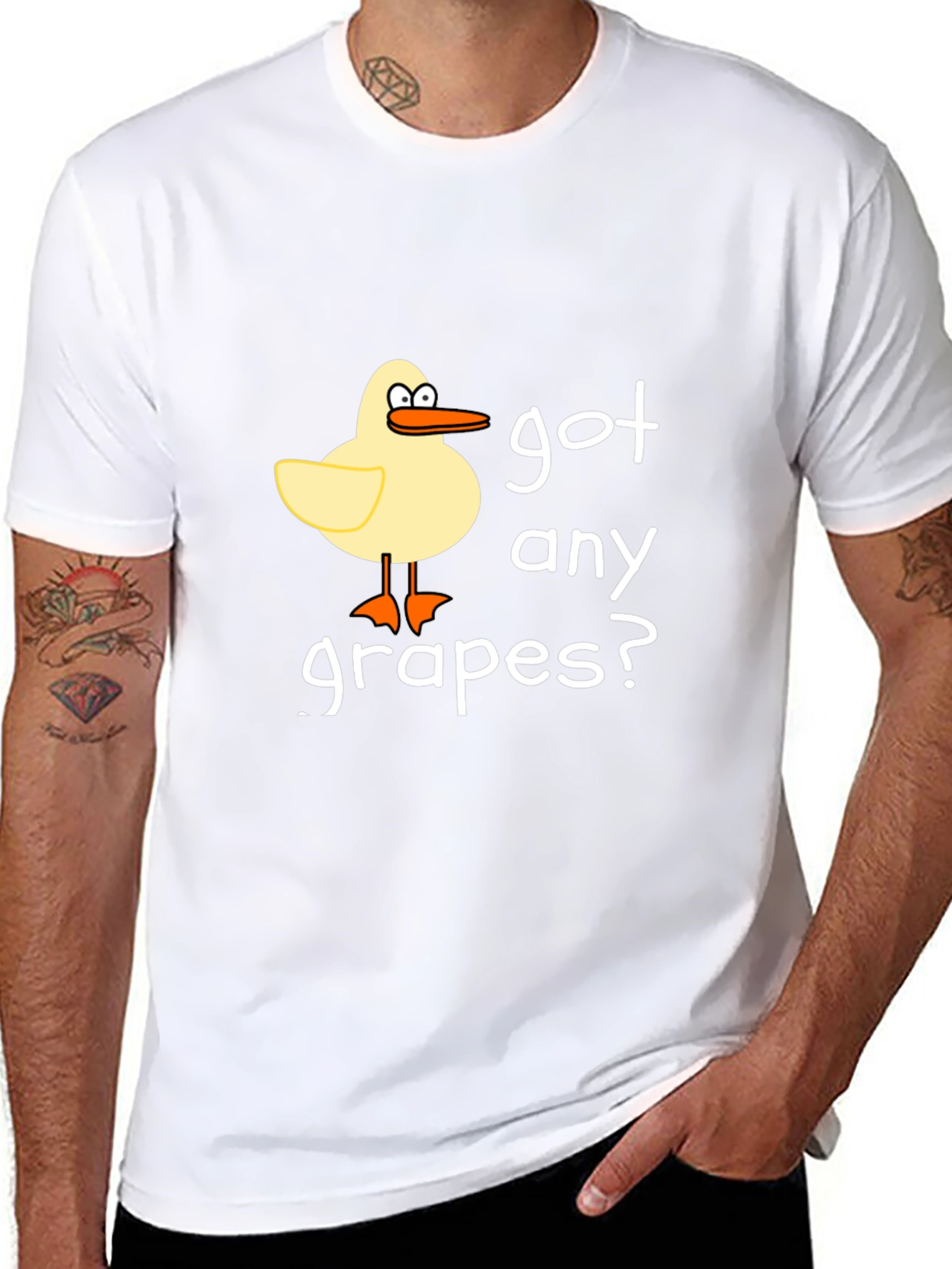 Got Any Grapes? Black Crew Neck T-Shirt