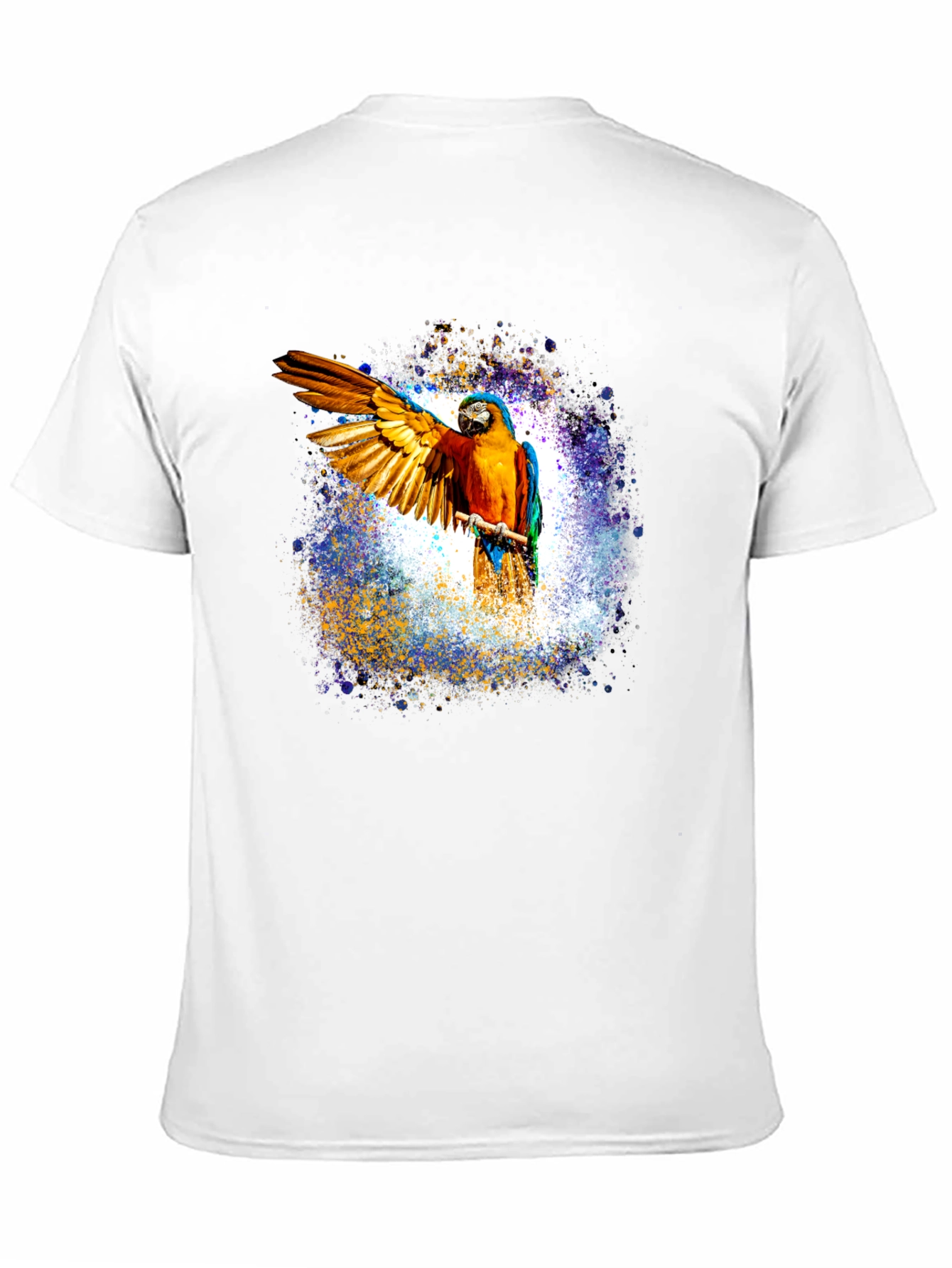 Macaw Parrot Graphic Black T-Shirt