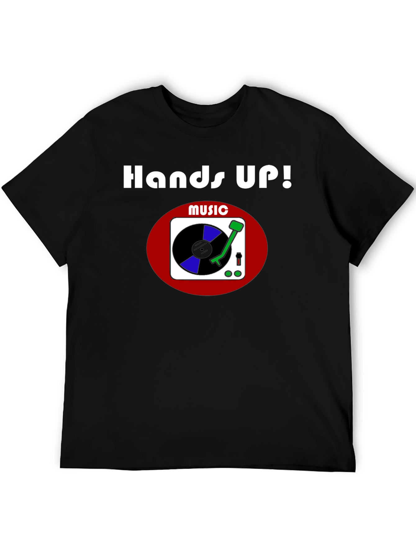Hands Up! Music Graphic T-Shirt - Black
