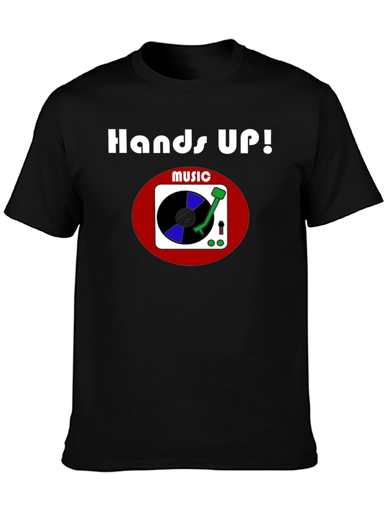 Hands Up! Music Graphic T-Shirt - Black