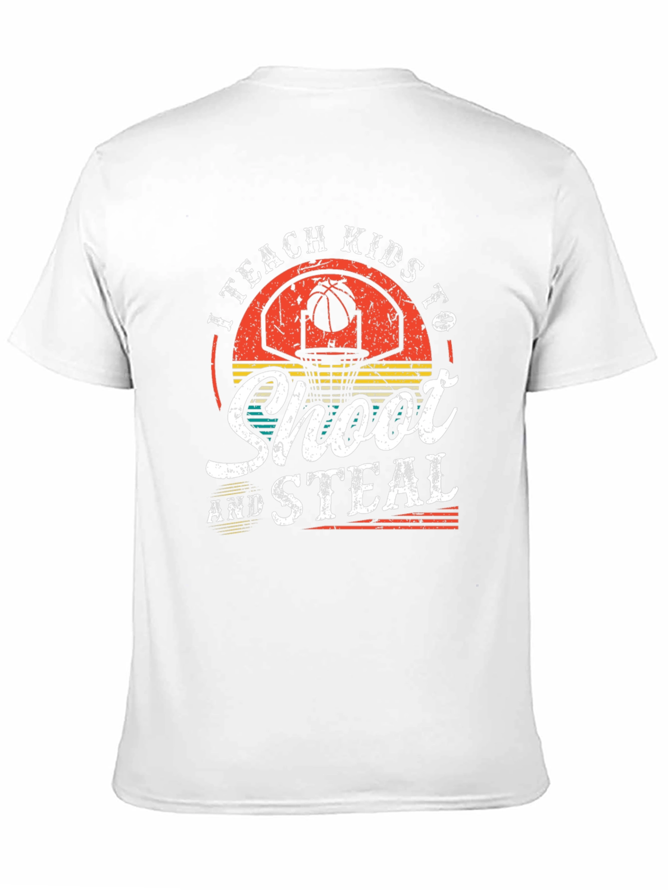 I Teach Kids To Shoot & Steal Basketball T-Shirt