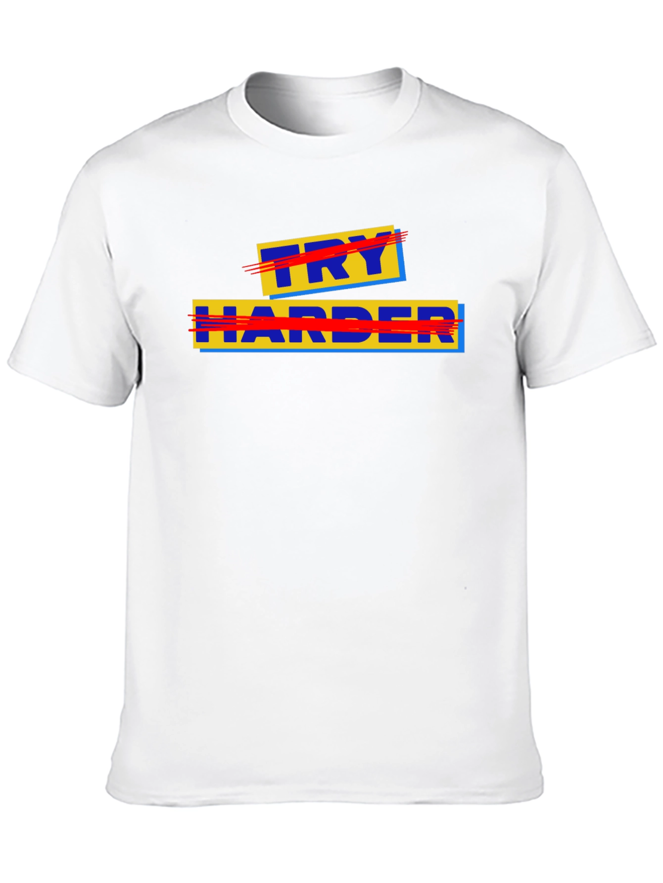 Try Harder Graphic Tee - Motivational T-Shirt