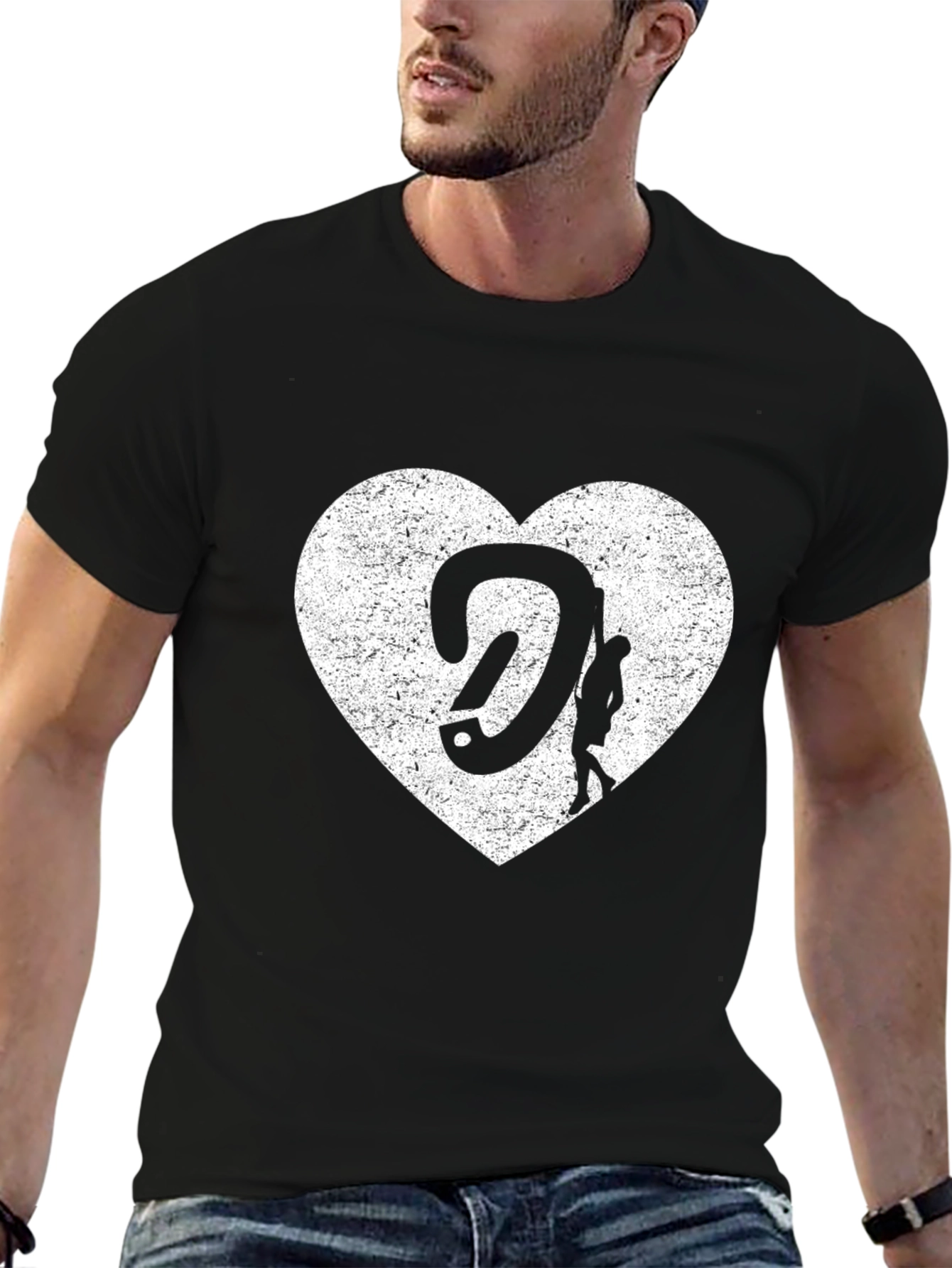Climbing Heart Graphic T-Shirt - Black