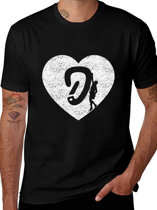 Climbing Heart Graphic T-Shirt - Black