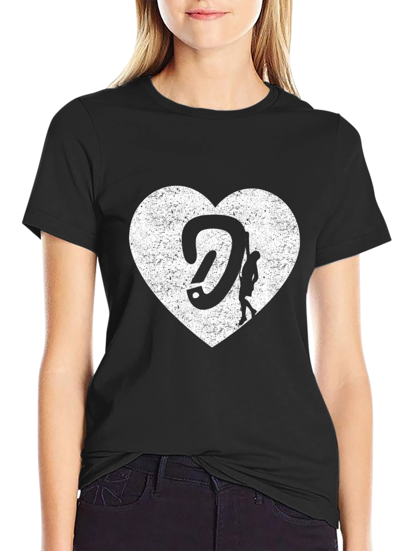 Climbing Heart Graphic T-Shirt - Black