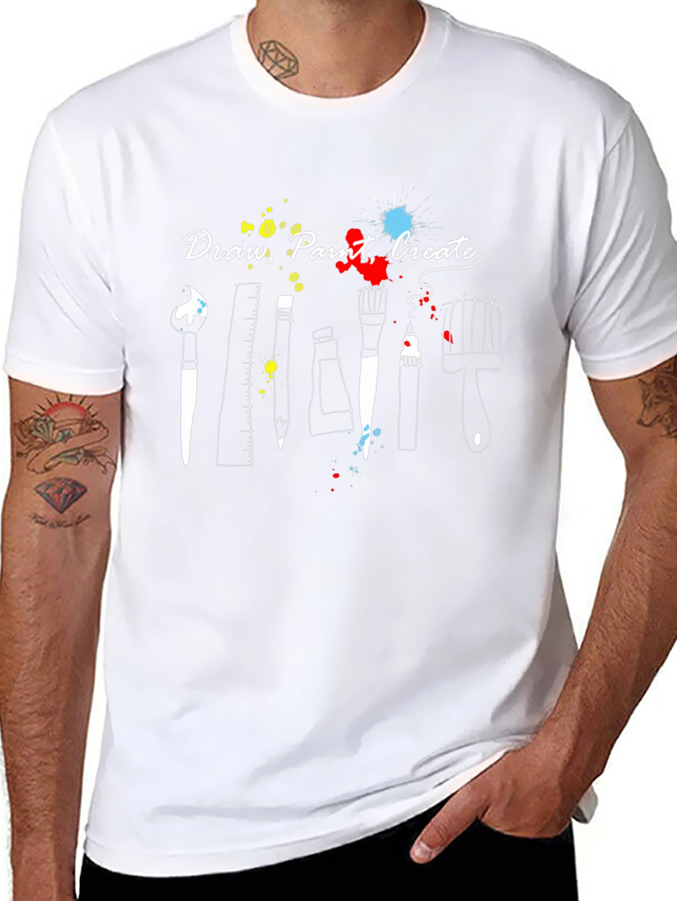 Draw Paint Create T-Shirt - Artistic Graphic Tee