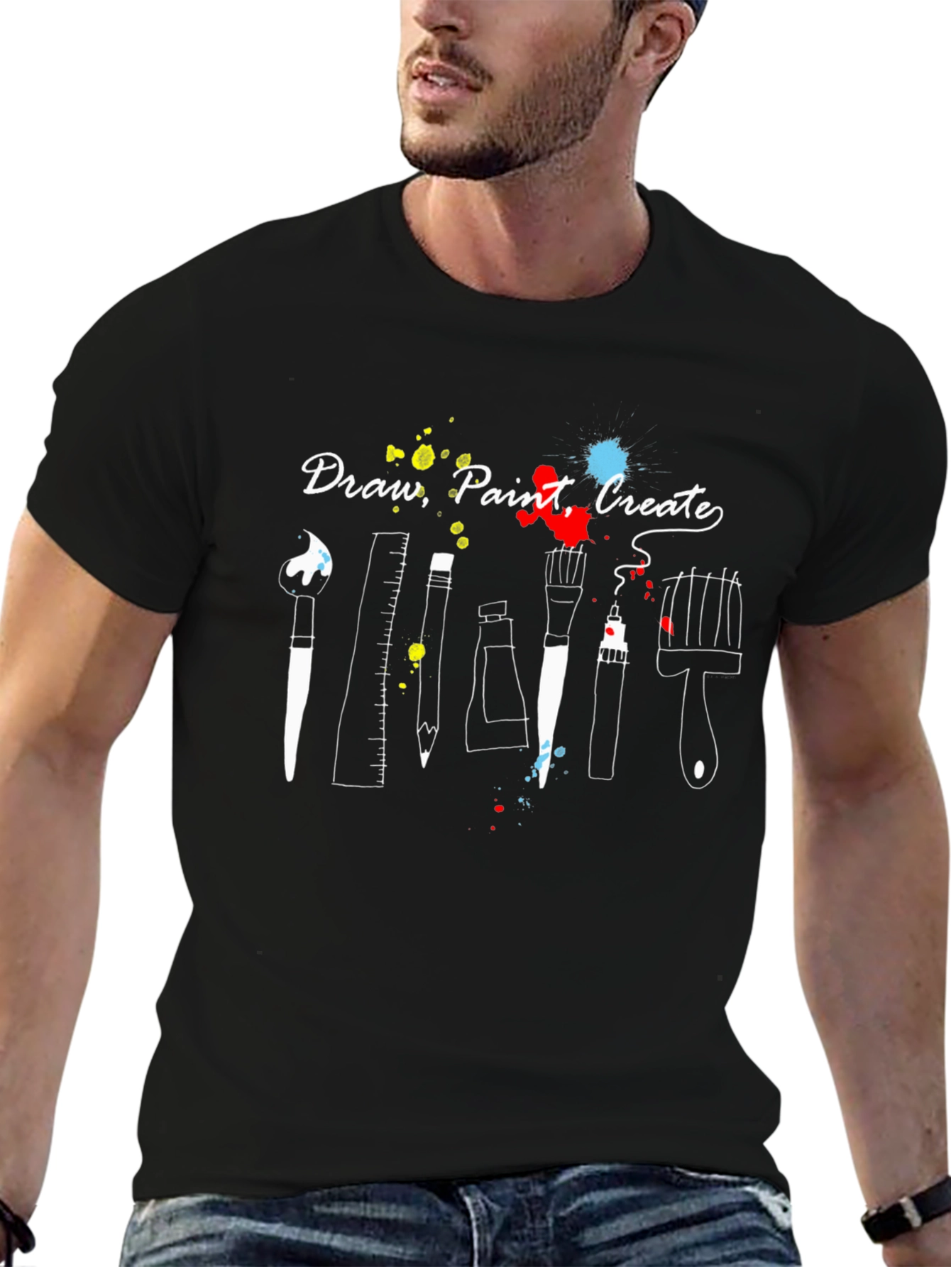 Draw Paint Create T-Shirt - Artistic Graphic Tee
