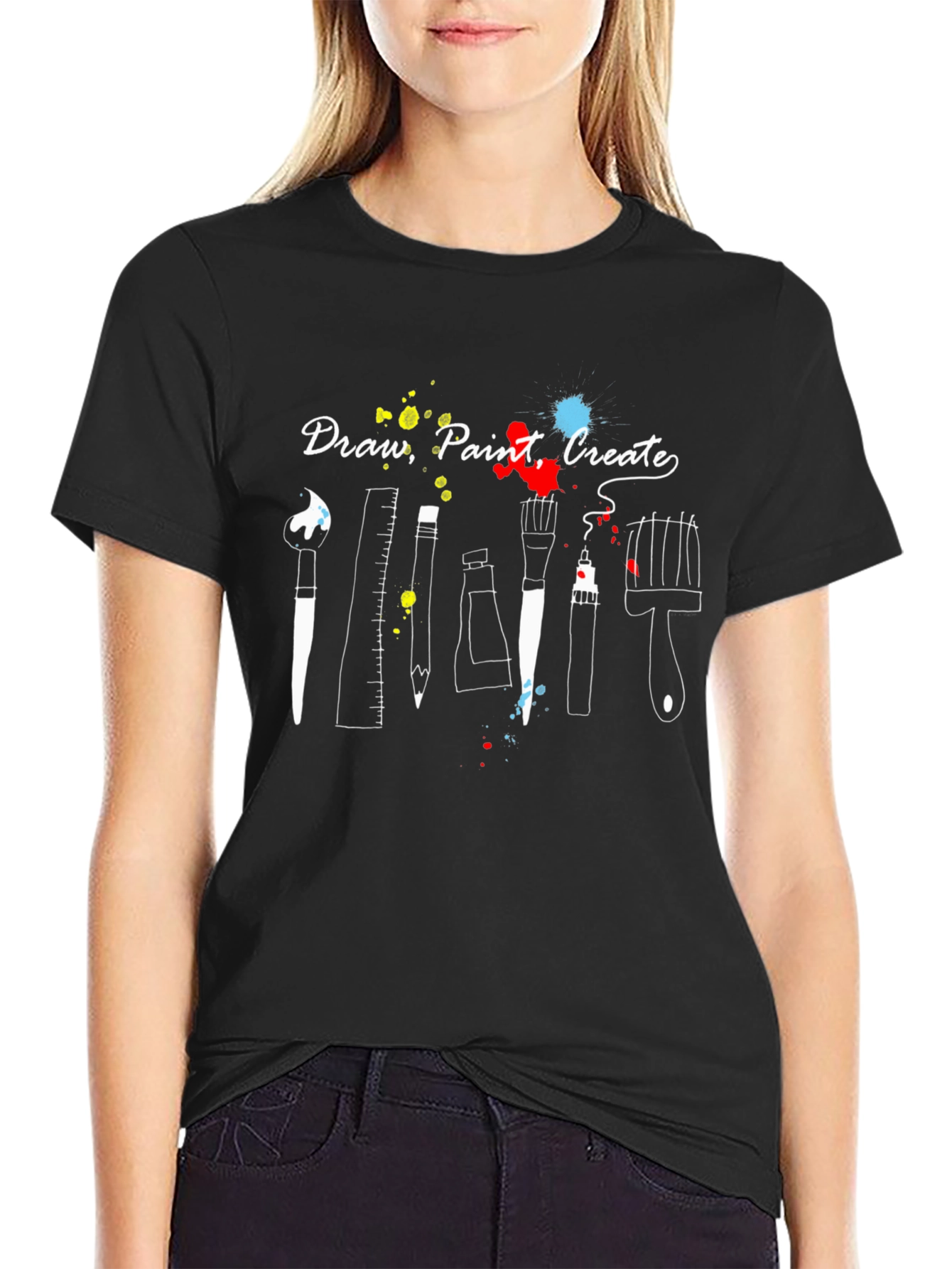 Draw Paint Create T-Shirt - Artistic Graphic Tee