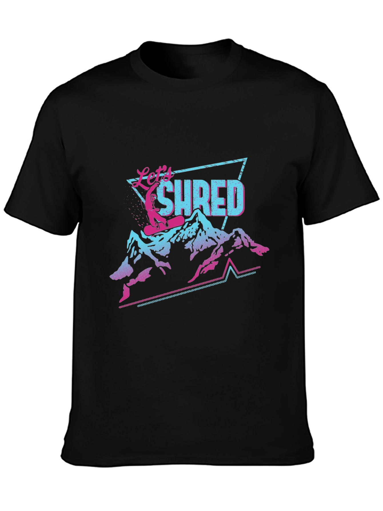 Lets Shred T-Shirt Retro Snowboard Design