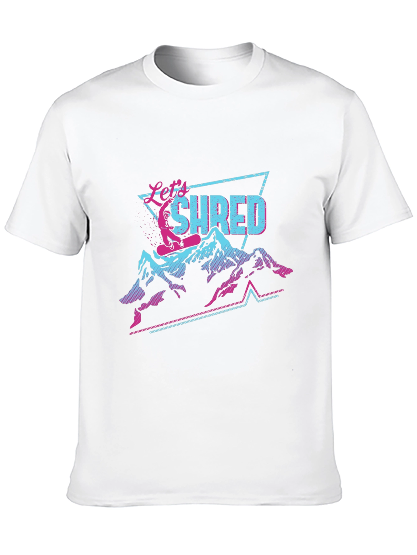 Lets Shred T-Shirt Retro Snowboard Design